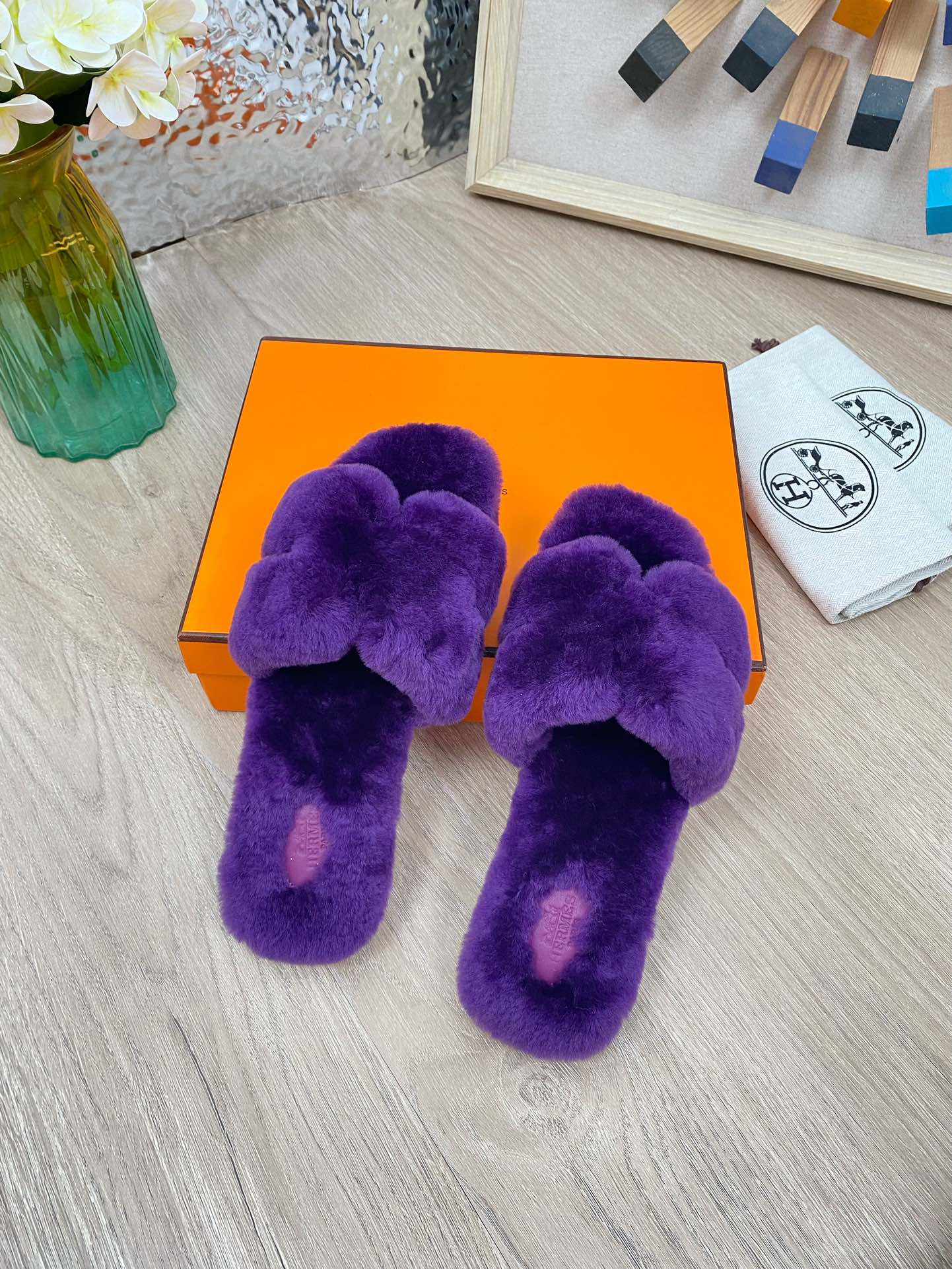 Hermes 23fw Women Winter Slippers Size 36-40