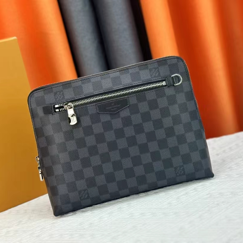 Louis Vuitton New Pouch Damier Graphite Clutch Bags Size 21*27*5cm