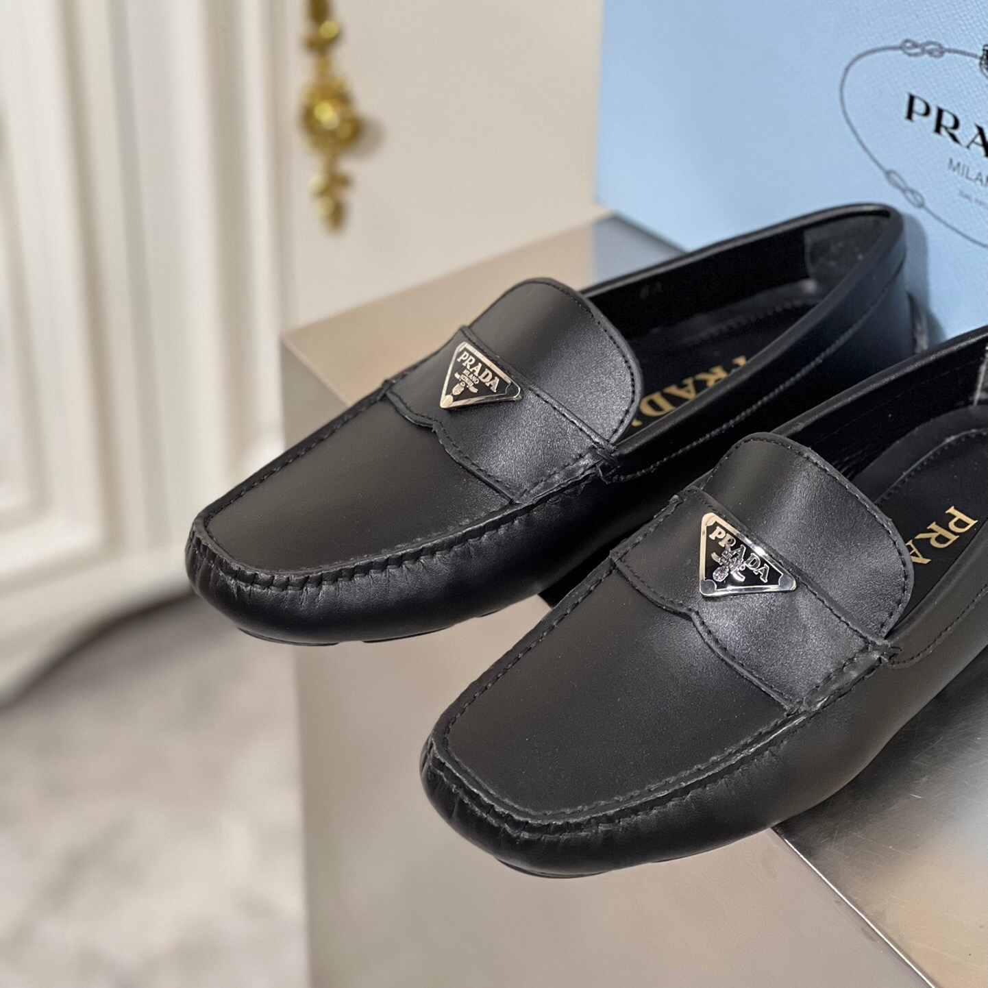 Prada Saffiano Leather Driver Loafers Size 39-45   5-Style