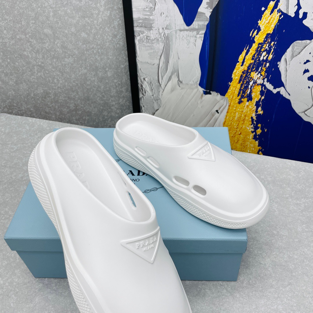 Prada Foam Rubber Slippers Size 35-45 Black/White
