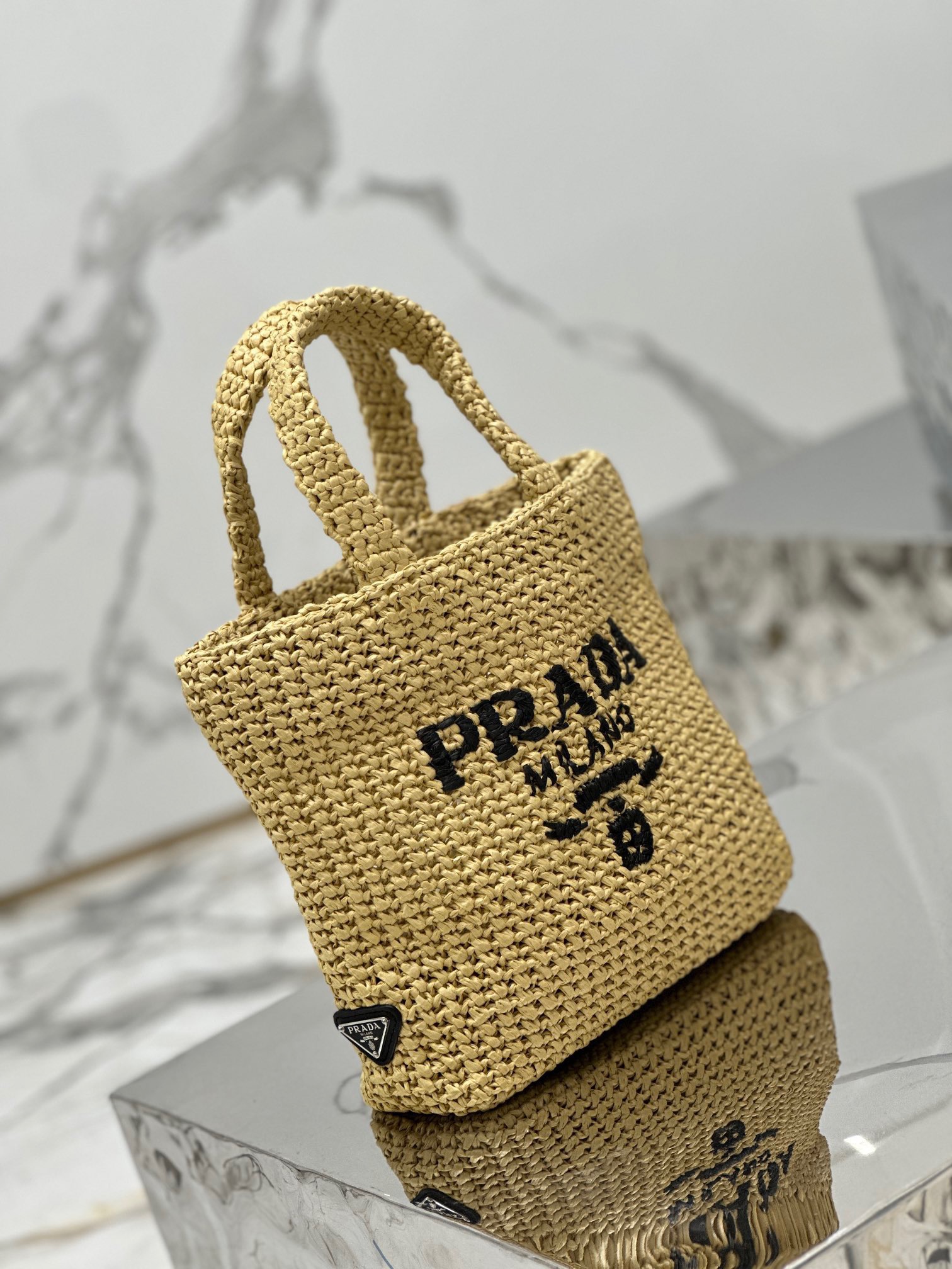 Prada 1BG422 Small crochet tote Bag Size 24*24*8cm