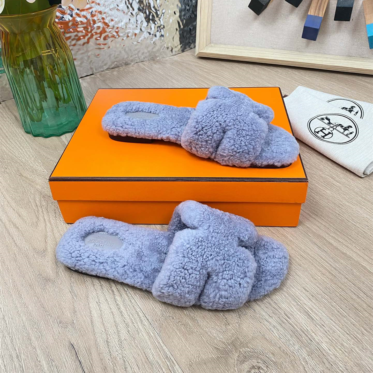 Hermes 23fw Women Winter Slippers Size 36-40