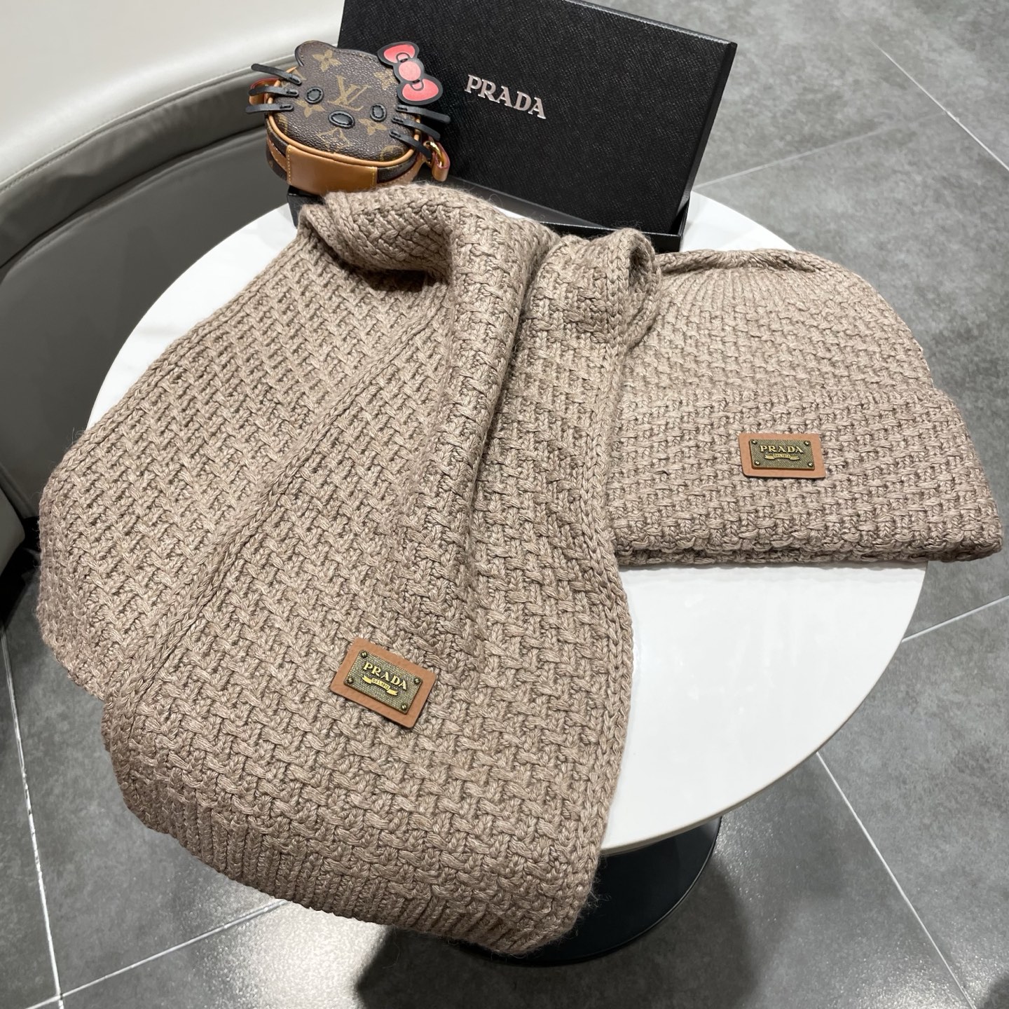 Prada Knitted Hat+Scarf