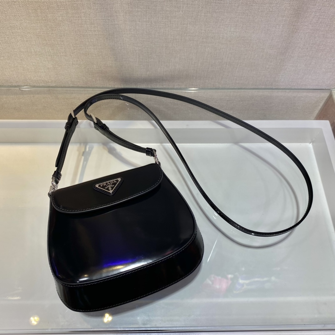 Prada 1BH188 Cleo brushed Leather Shoulder Bags Size 17*14.5*3cm