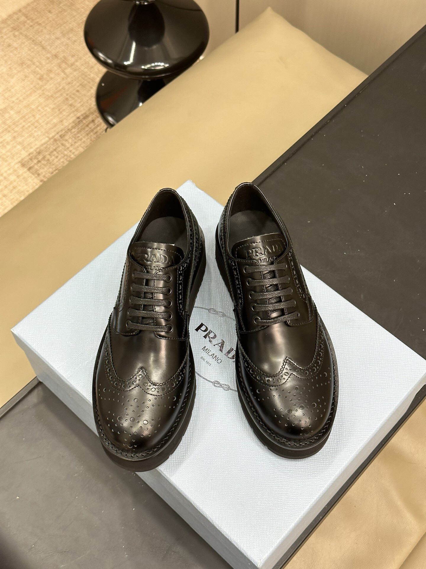 Prada Brushed leather derby Shoes Size 36-41