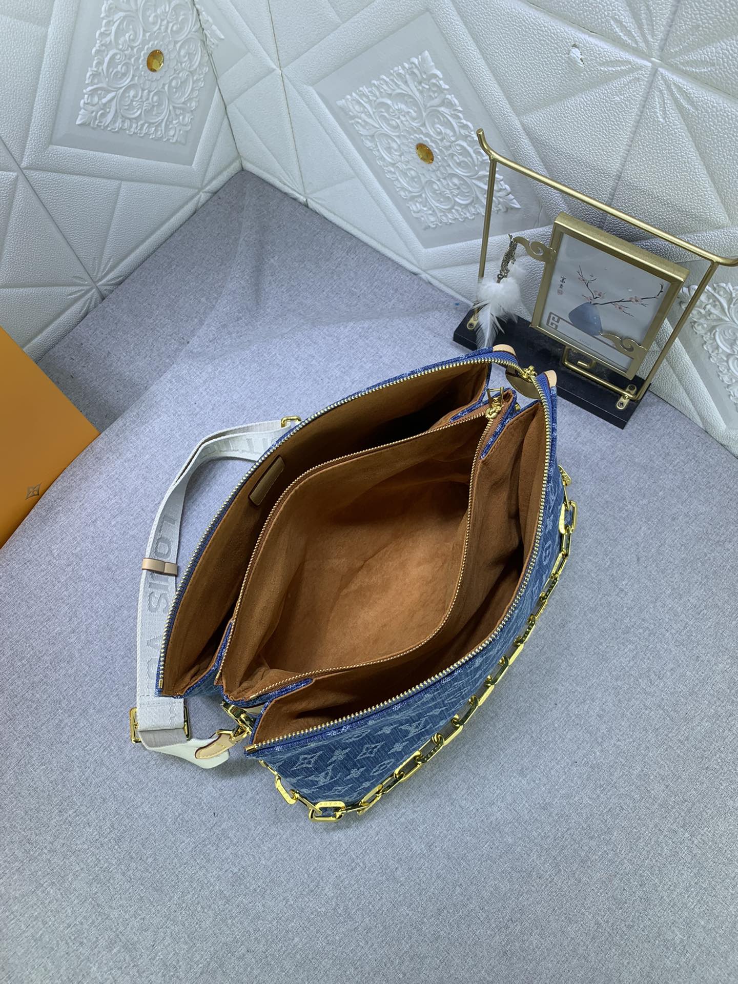 Louis Vuitton Monogram Coussin Denim Cowboy Shoulder Bags Size 34*24*12cm