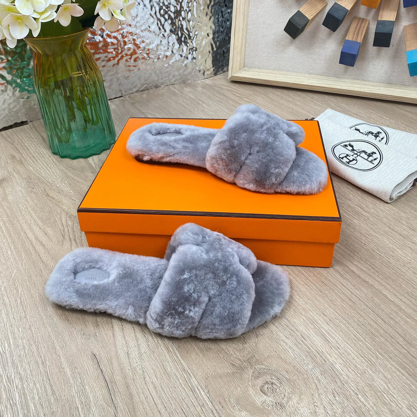 Hermes 23fw Women Winter Slippers Size 36-40