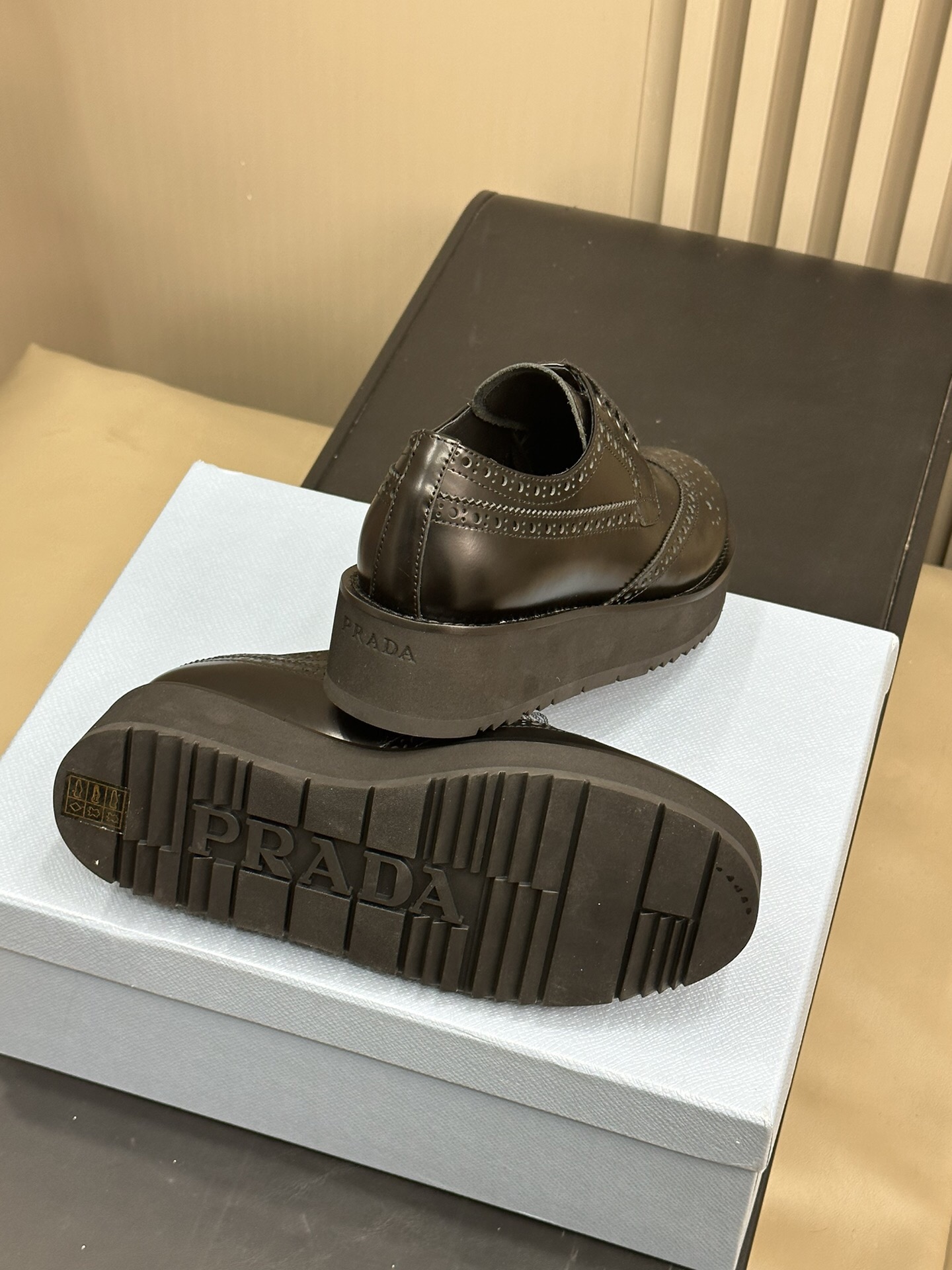 Prada Brushed leather derby Shoes Size 36-41