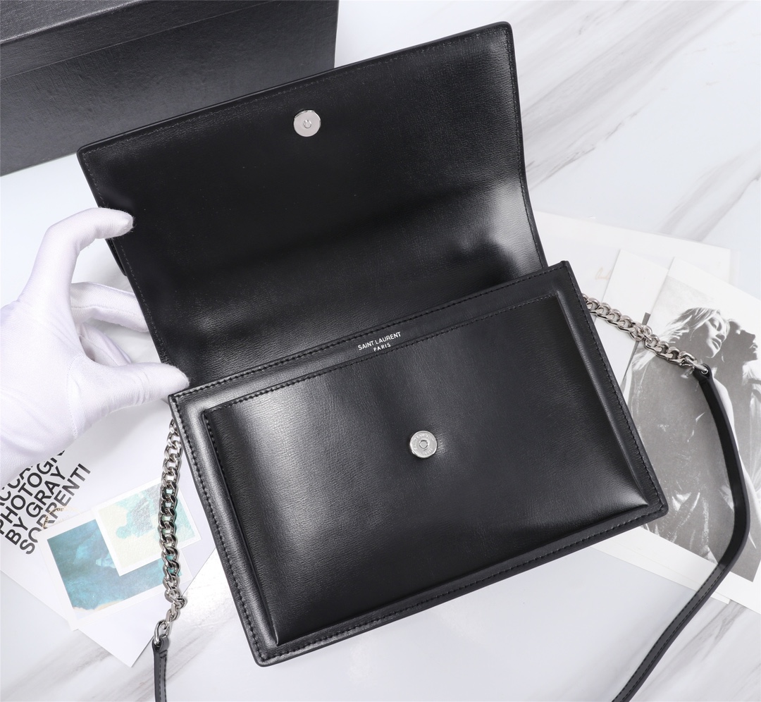 YSL Medium Sunset Women Shoulder Bags Size 25*18*5cm