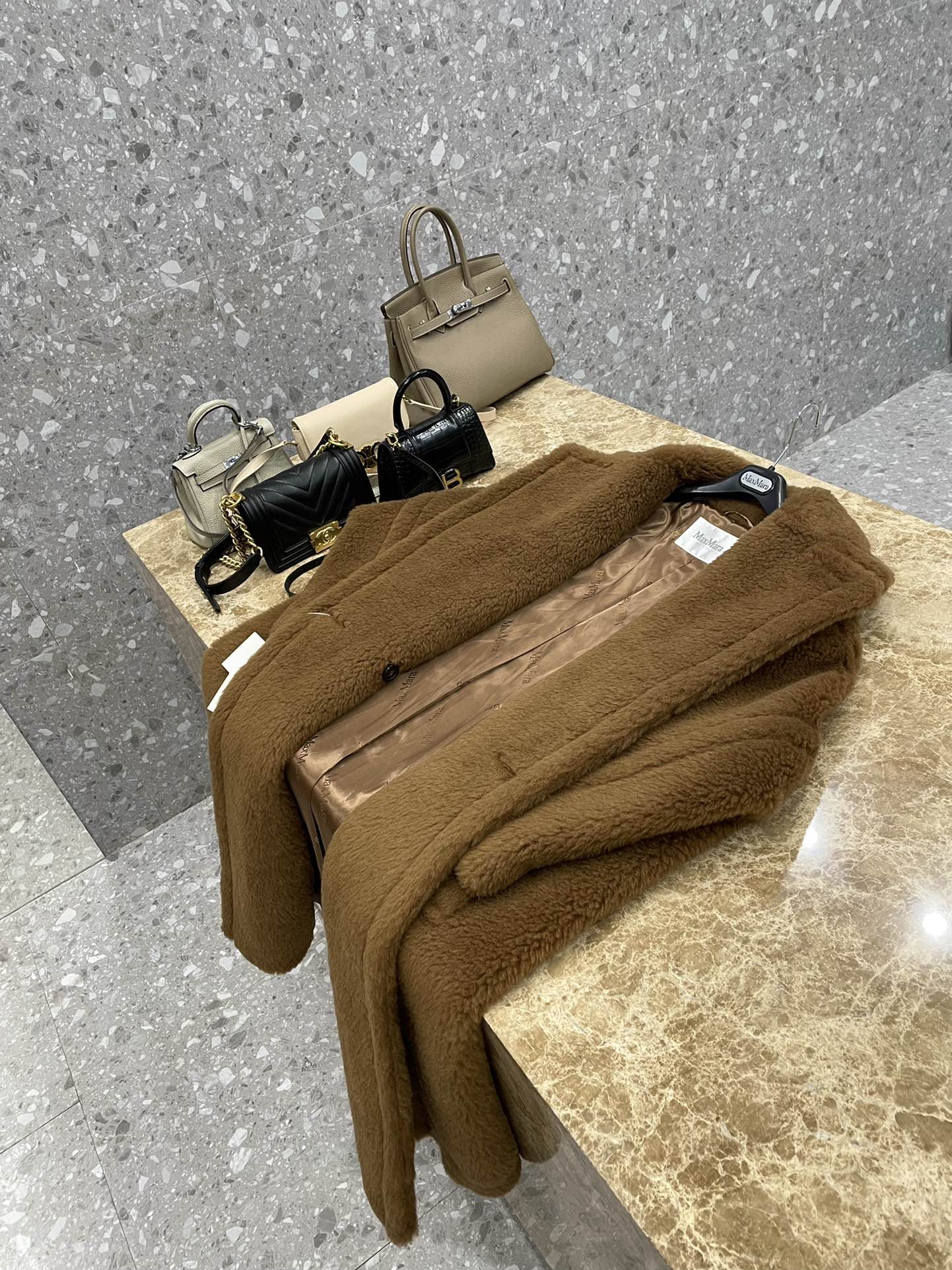 Max Mara Teddy fur long coat Size XS-M