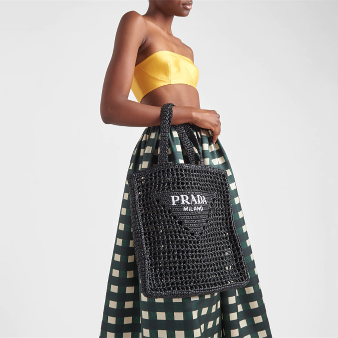 Prada 1BG393 Raffia Tote Bags Size 36*38*3cm