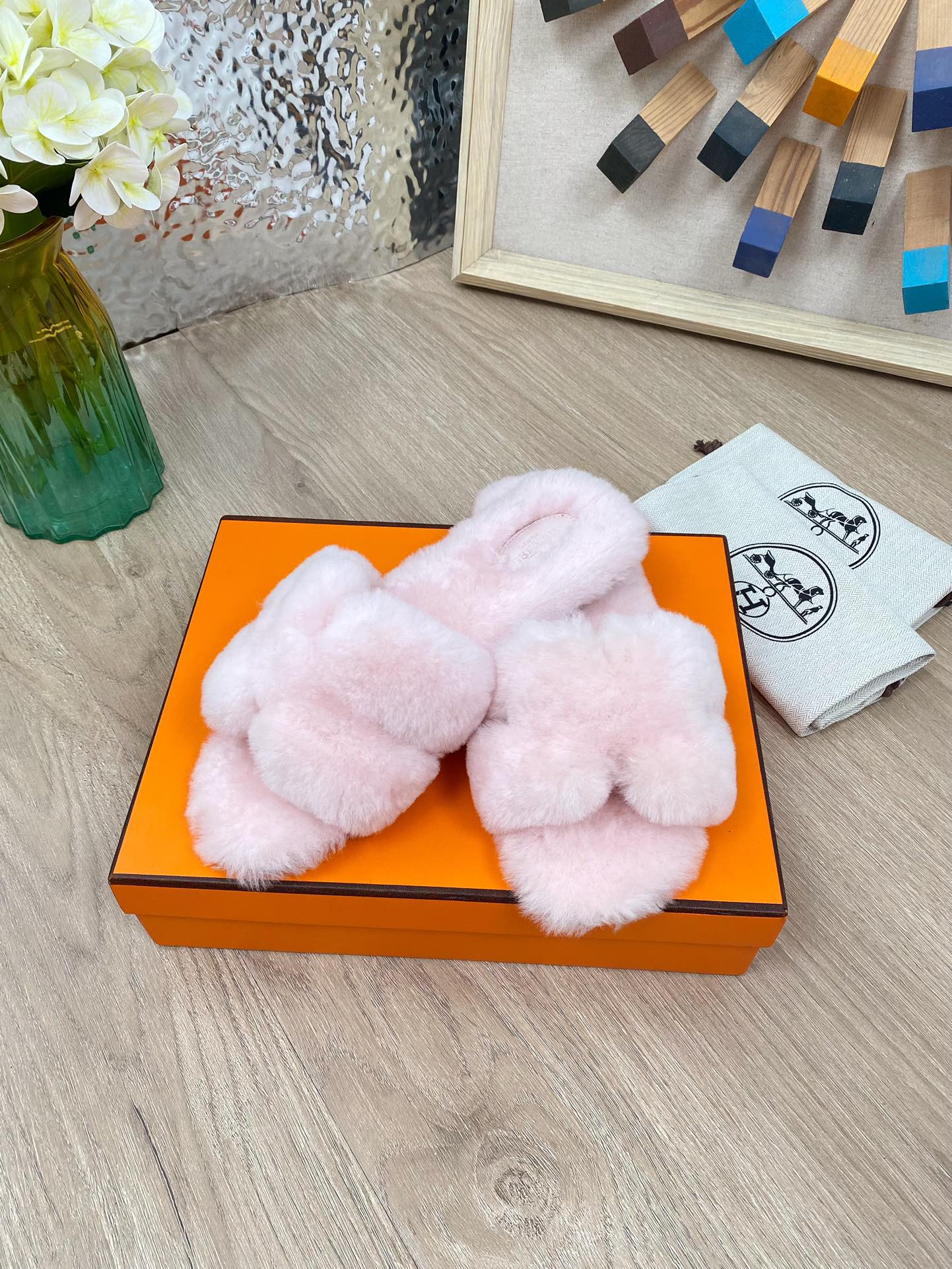 Hermes 23fw Women Winter Slippers Size 36-40