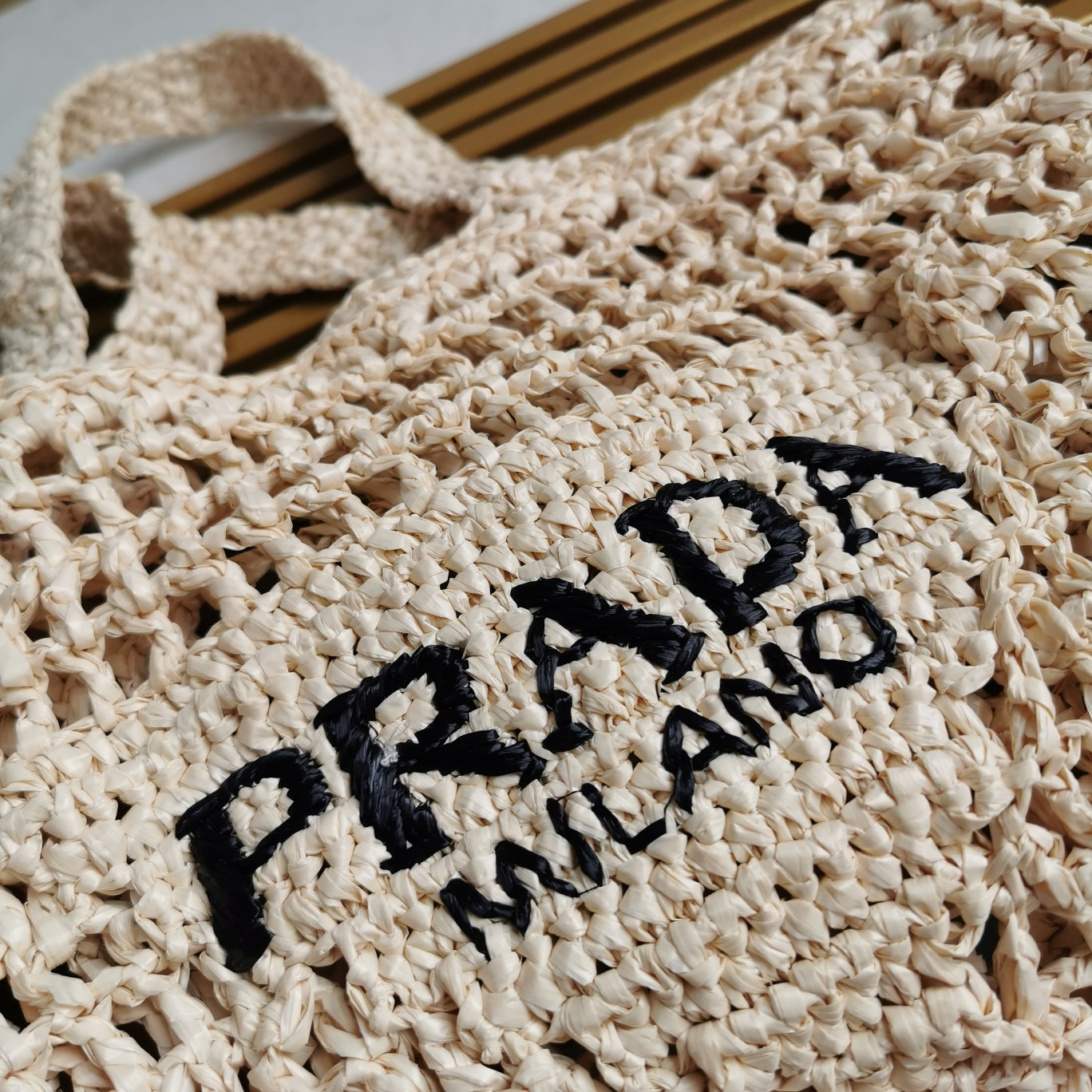 Prada 1BG393 Raffia Tote Bags Size 36*38*3cm