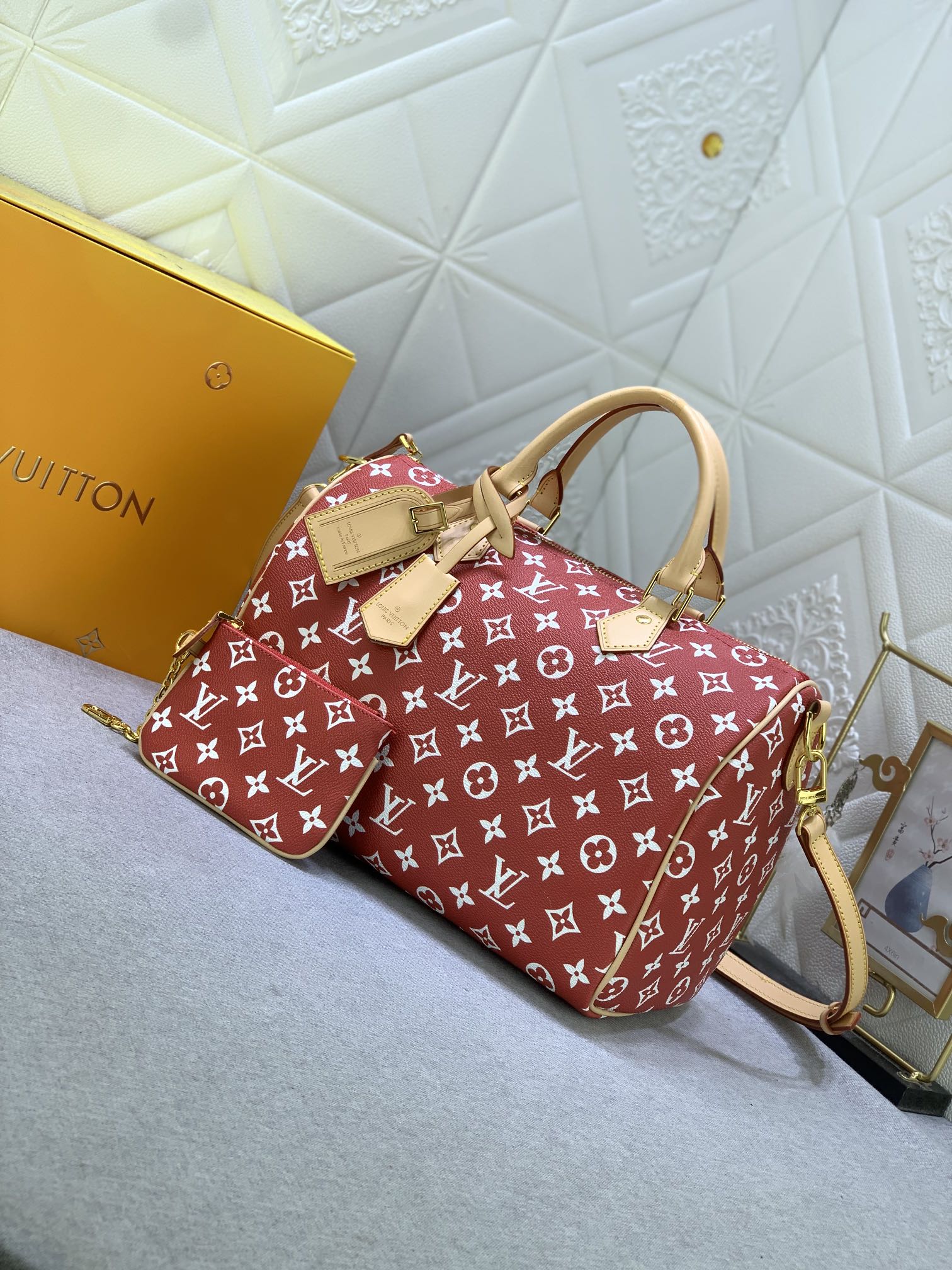Louis Vuitton Speedy P9 Bandoulière 30 Monogram Leather Travel Bags Size 30*21*7cm