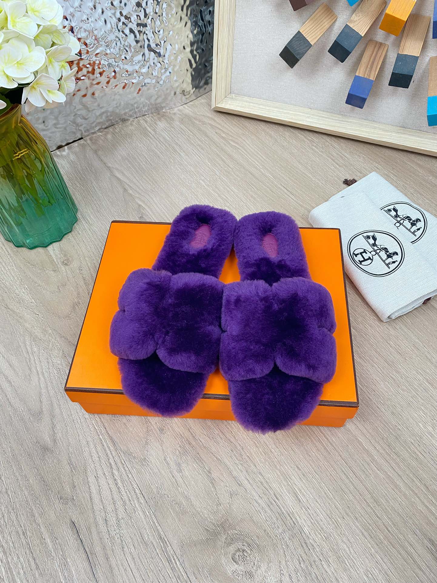 Hermes 23fw Women Winter Slippers Size 36-40