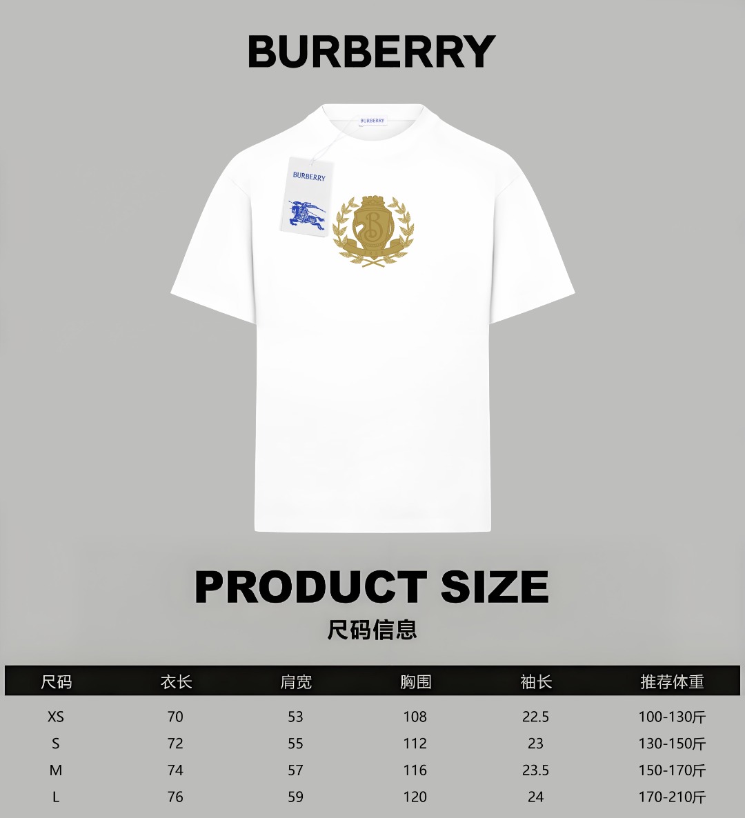 Burberry Cotton T Shirt Size XS-L