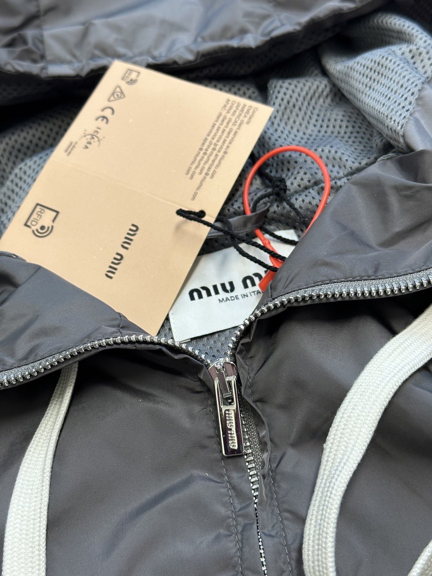 MiuMiu Nylon Zipper Hooded Jacket Size S-XL