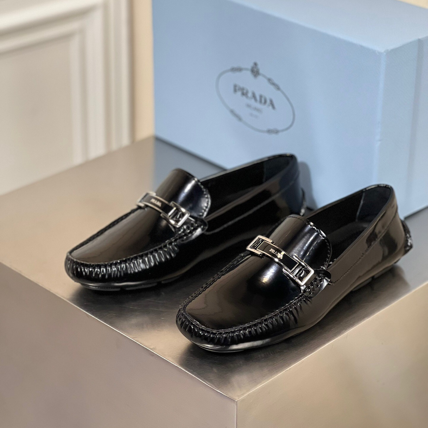 Prada Saffiano Leather Driver Loafers Size 39-45   5-Style