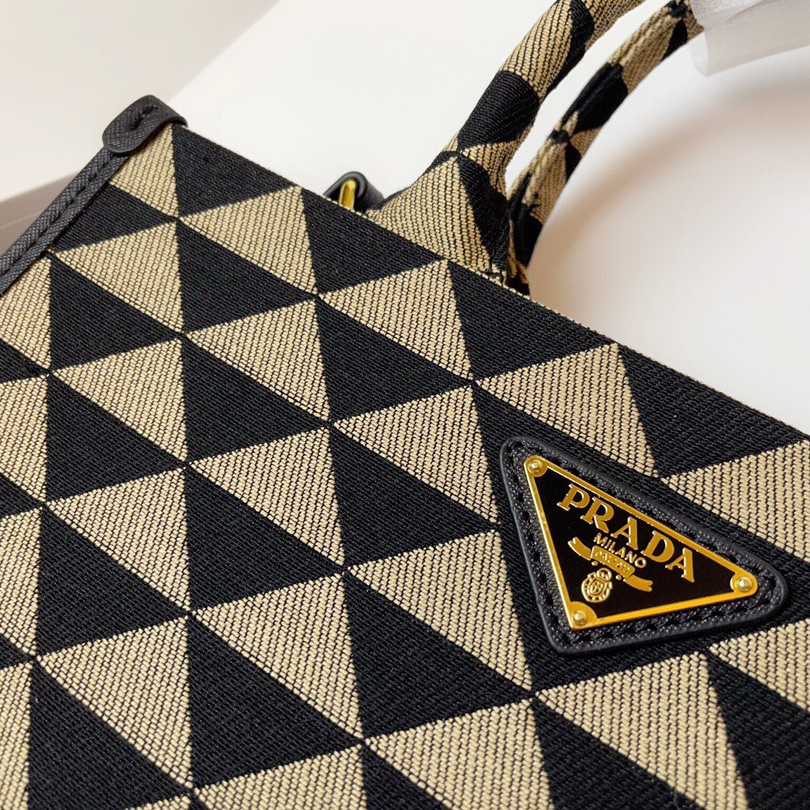 Prada 1BA354 Symbole Embroidered Fabric Handbag Size 28*22*9cm