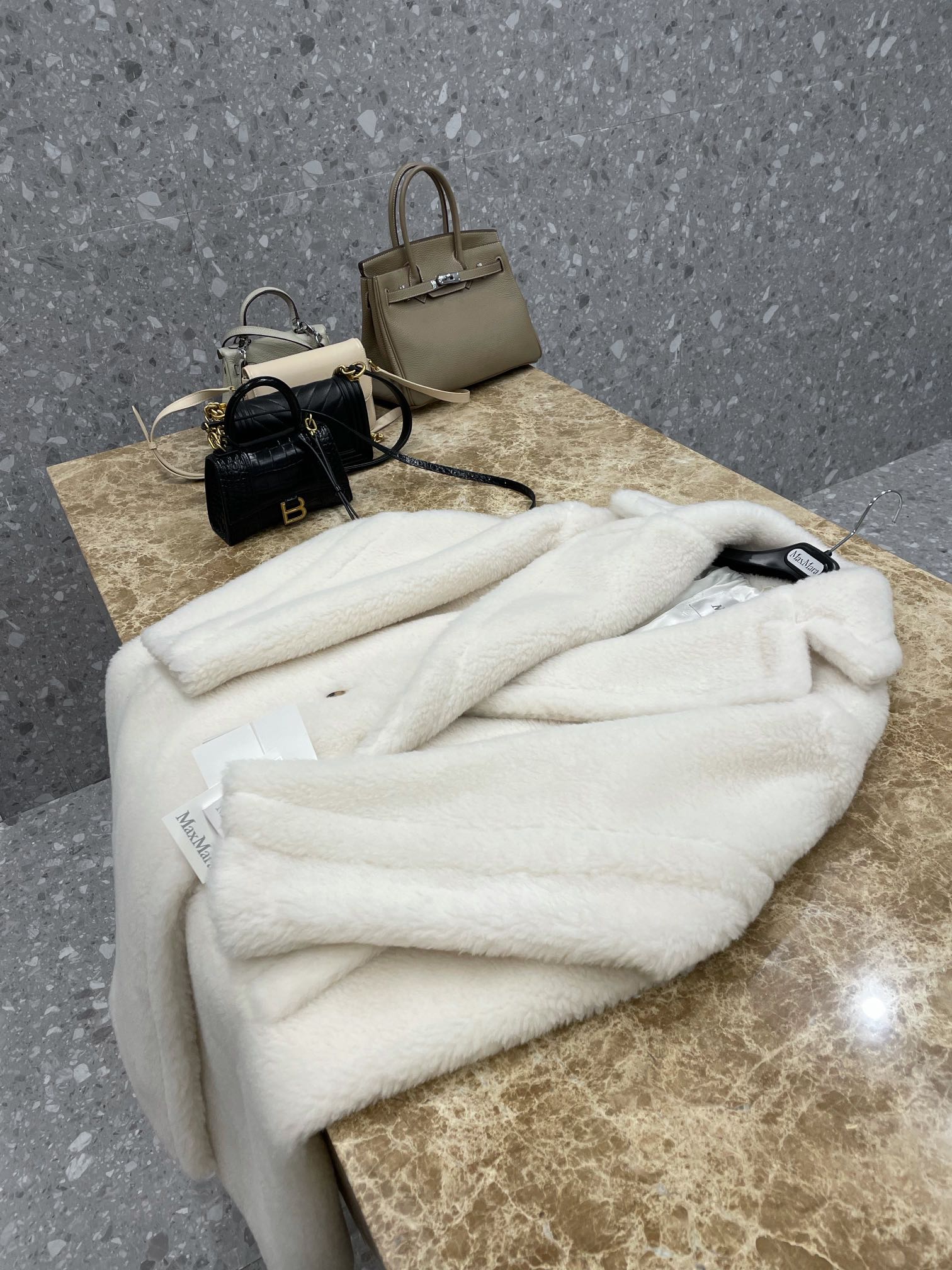 Max Mara Teddy fur long coat Size XS-M