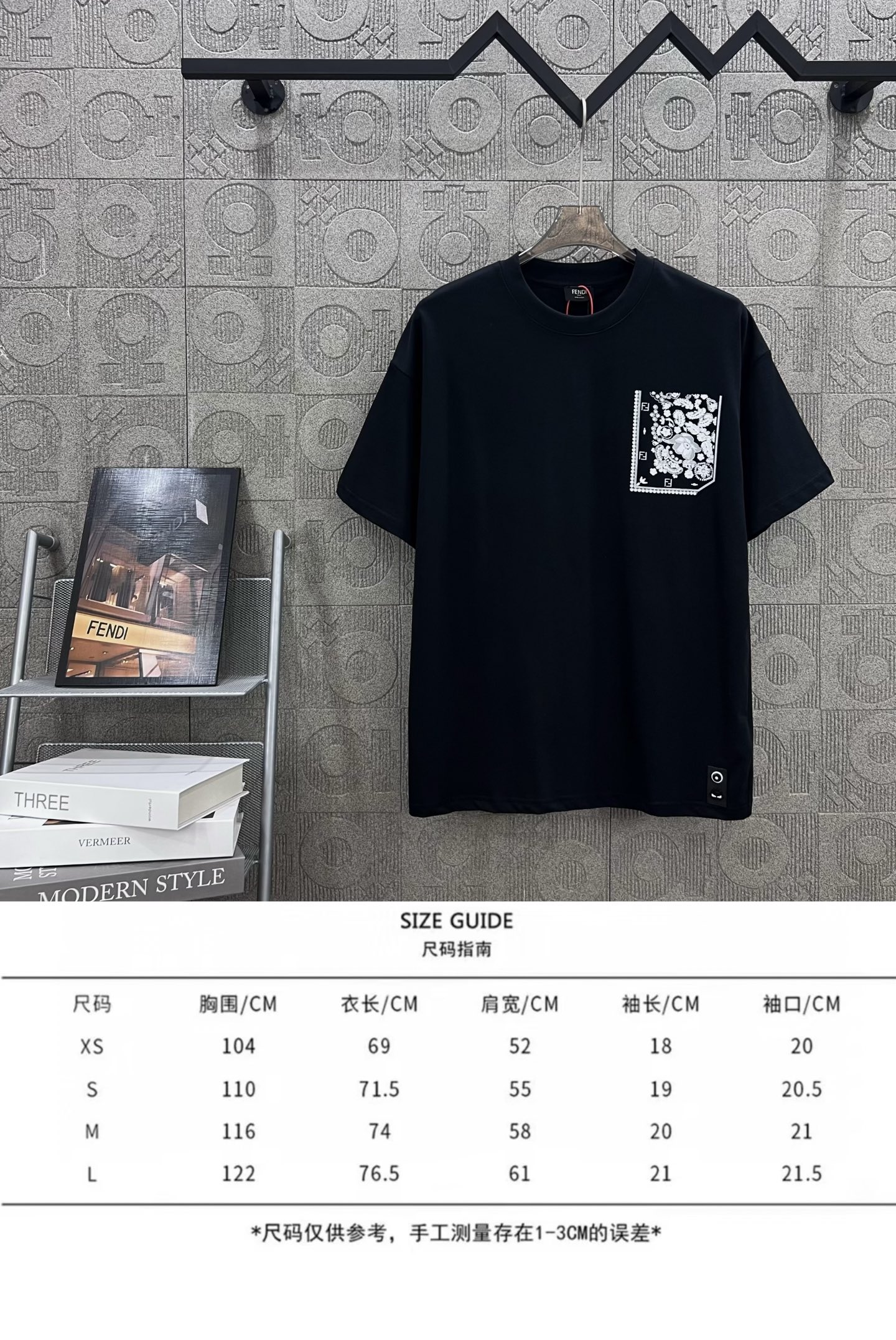 Fendi T Shirt  Embroider Logo Size XS-L