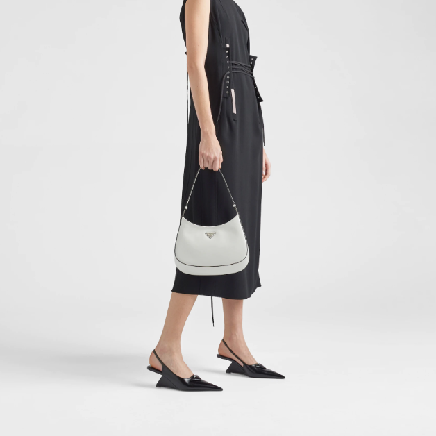 Prada 1BC499 Cleo Brushed Leather Shoulder Bags Size 27*22*6cm