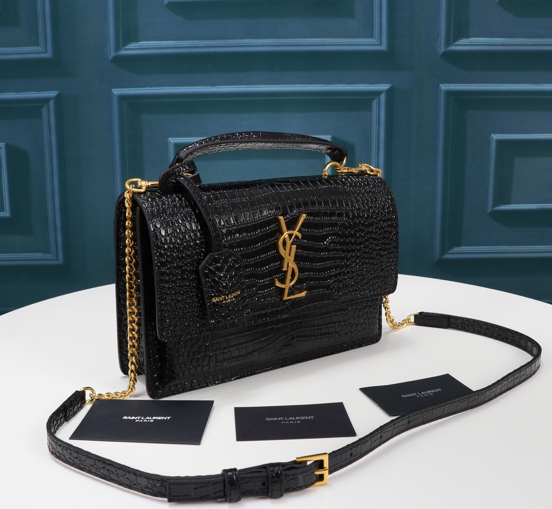 YSL Medium Sunset Women Shoulder Bags Size 25*18*5cm