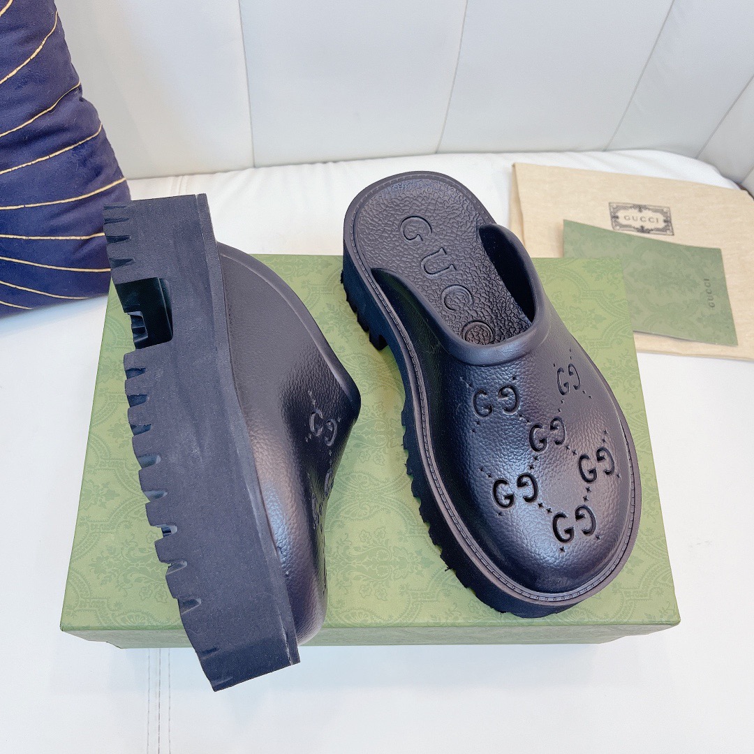 Gucci Slip on Sandal Slippers Size 36-45 Black/White