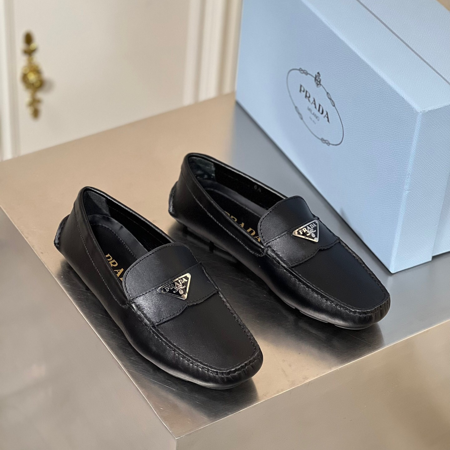 Prada Saffiano Leather Driver Loafers Size 39-45   5-Style