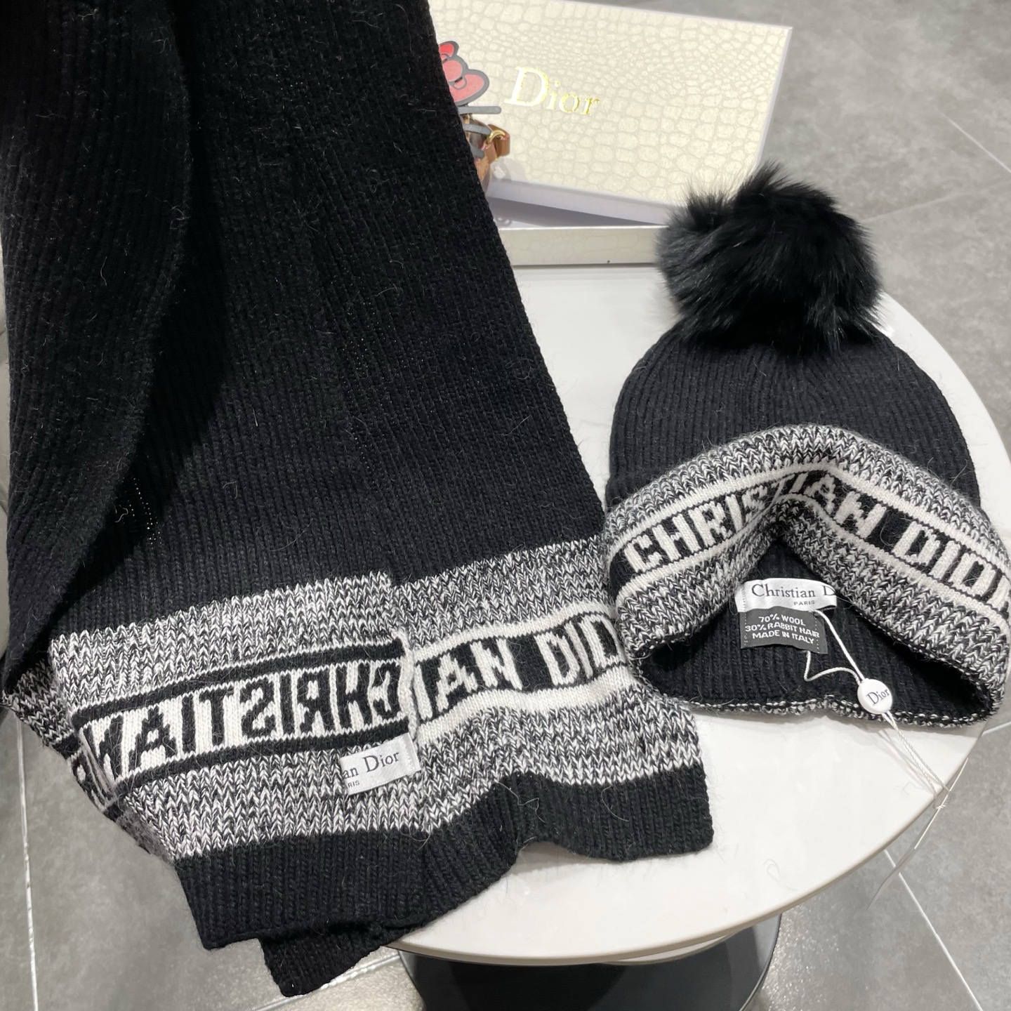 Dior Knitted Hat+Scarf