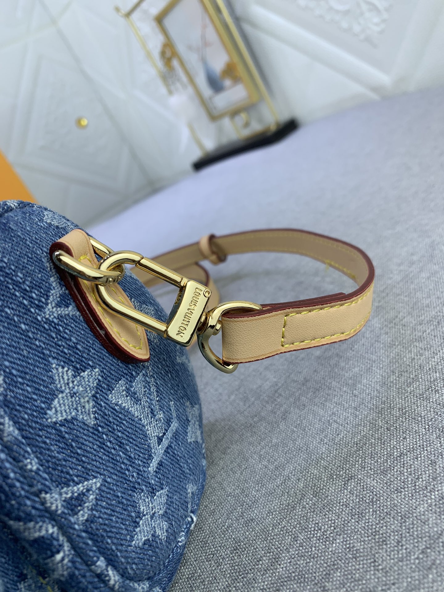 Louis Vuitton M82950 Nano Speedy Denim Cowboy Shoulder Bags Size 16*7*10cm