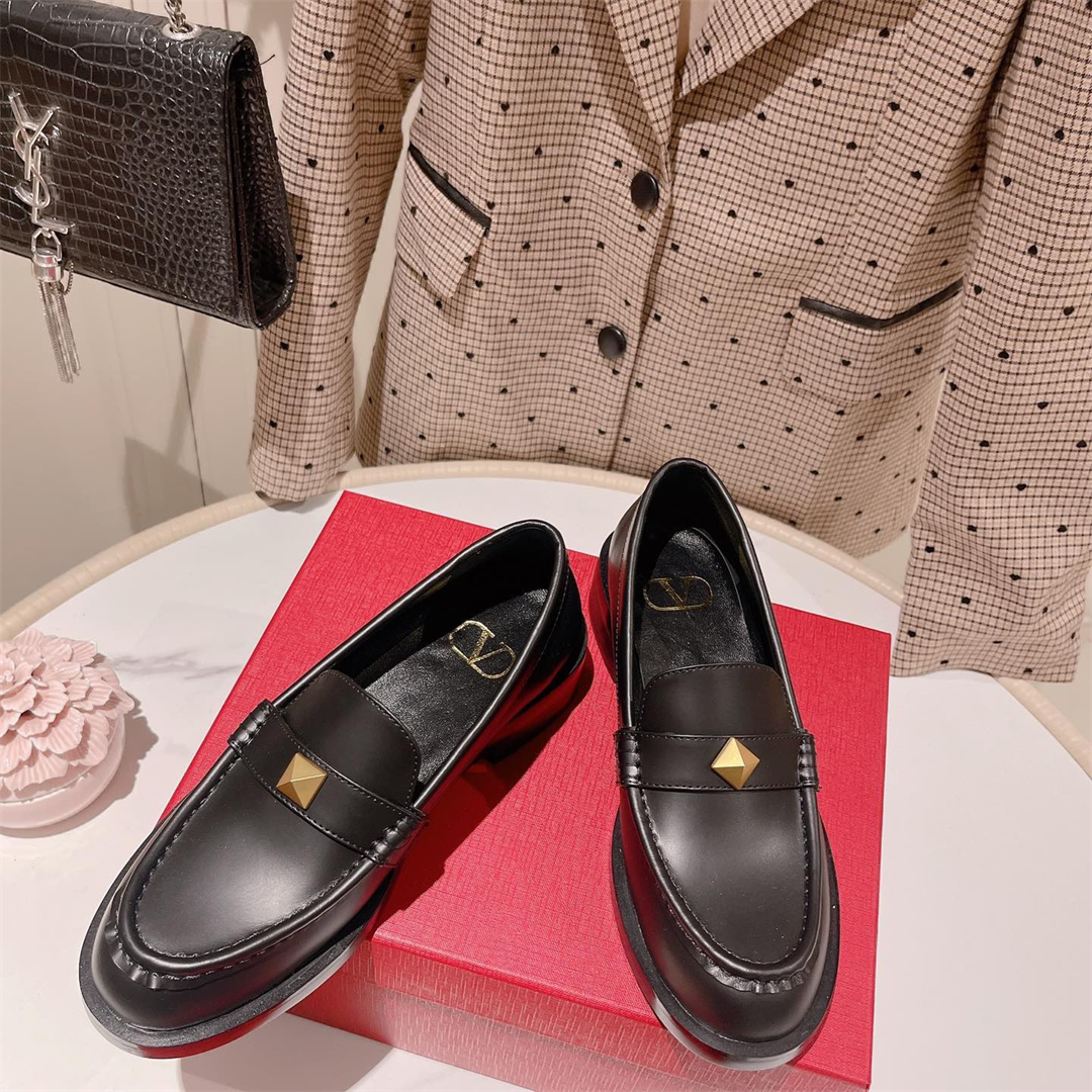 Valentino Roman Stud Brushed Calfskin Loafer Size 36-41