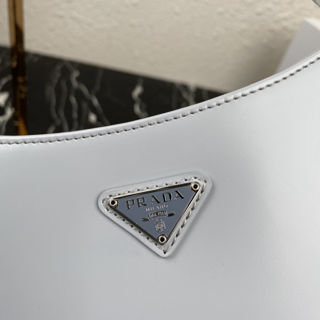 Prada 1BC499 Cleo Brushed Leather Shoulder Bags Size 27*22*6cm