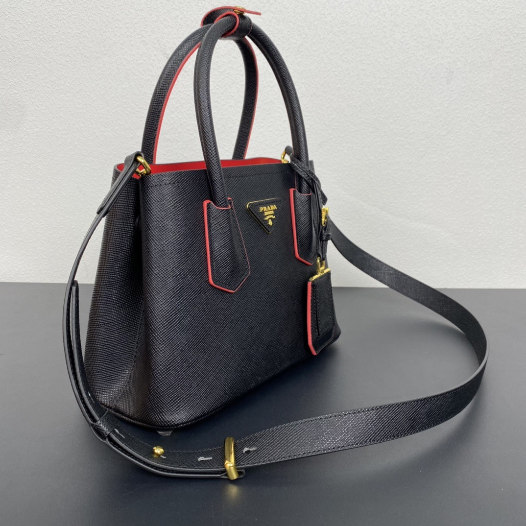 Prada 1BG443 Double Saffiano Leather Bags Size 25*18.5*12.5cm