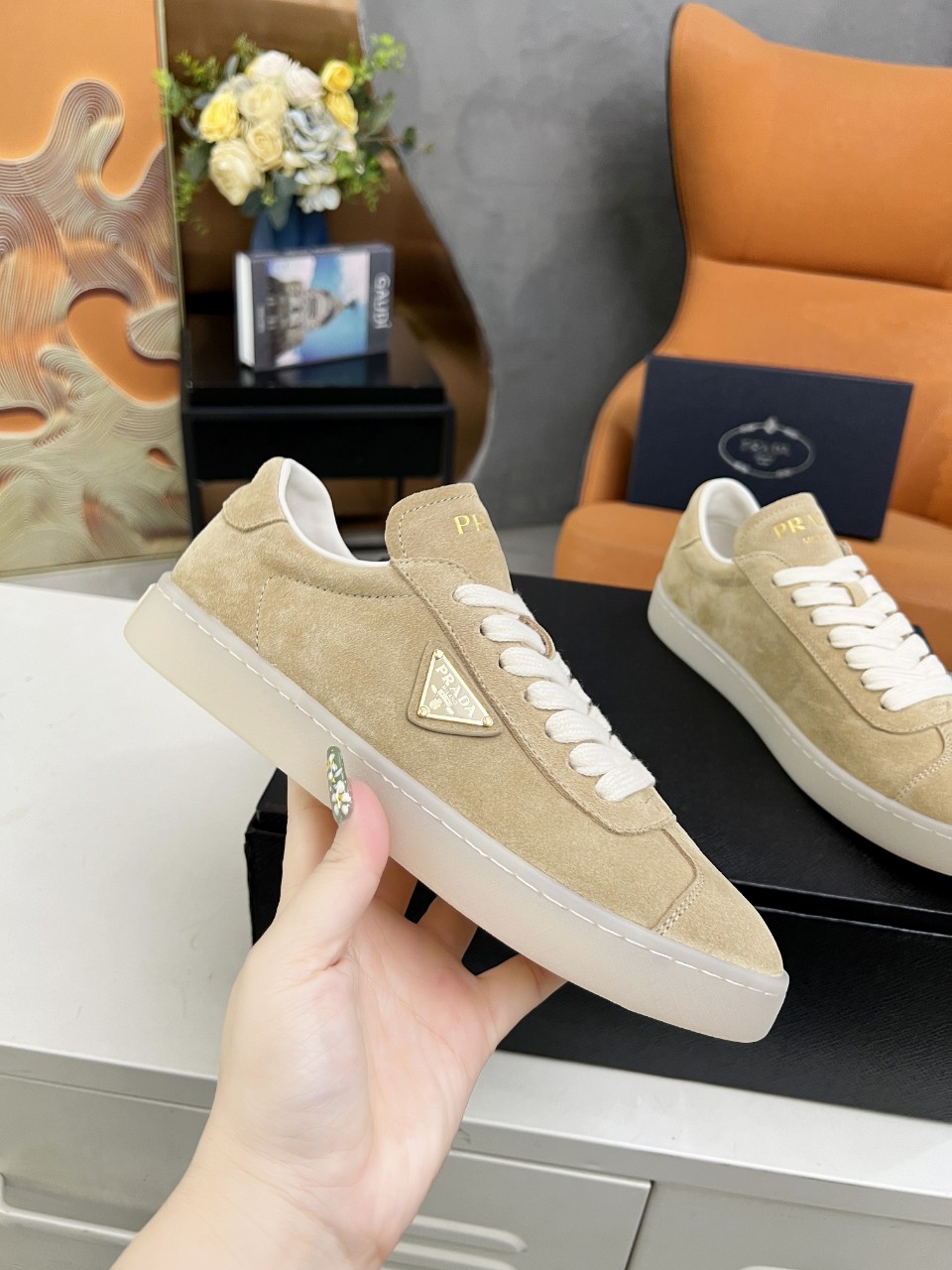 Prada Lane Deer Leather Sneakers Size 36-45