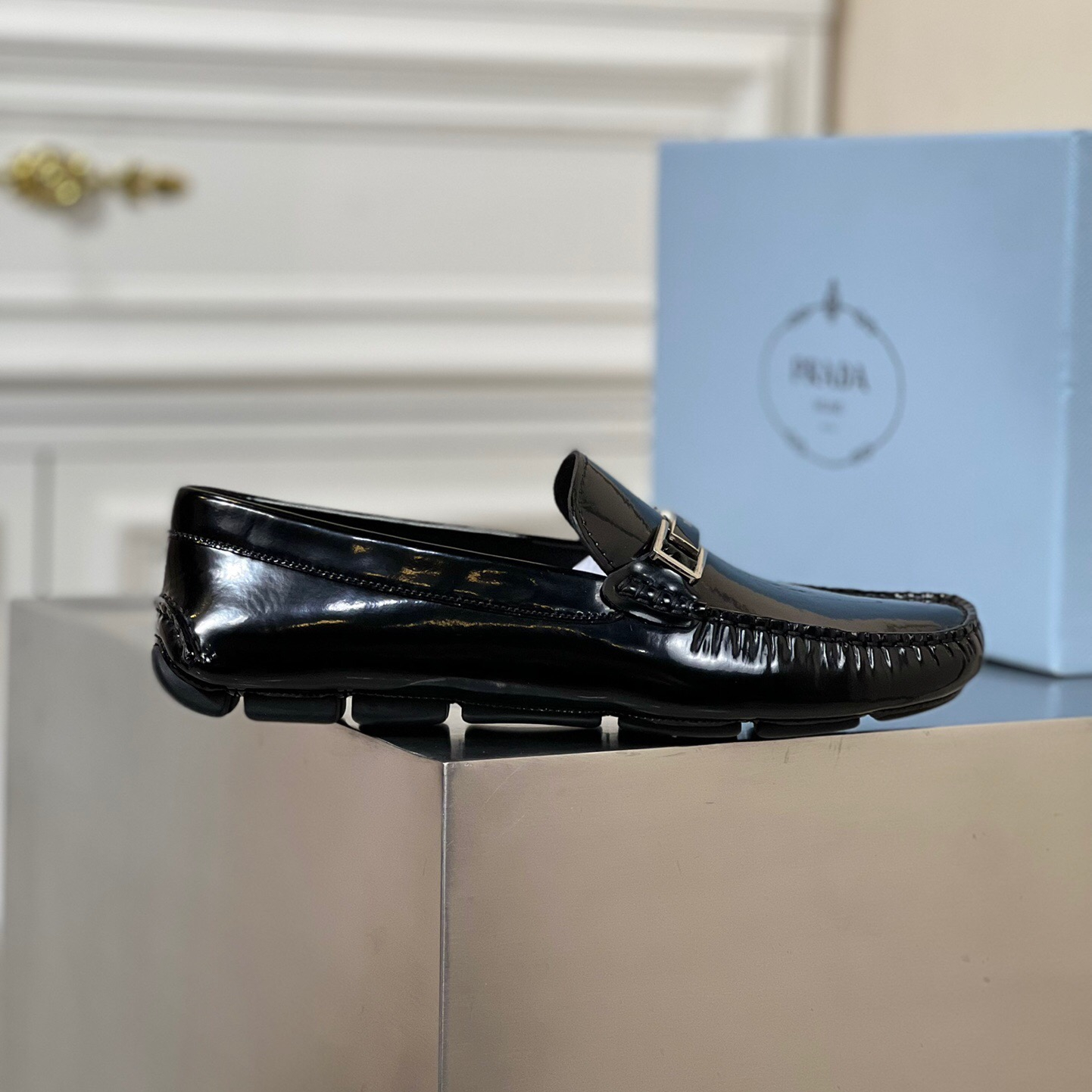 Prada Saffiano Leather Driver Loafers Size 39-45   5-Style