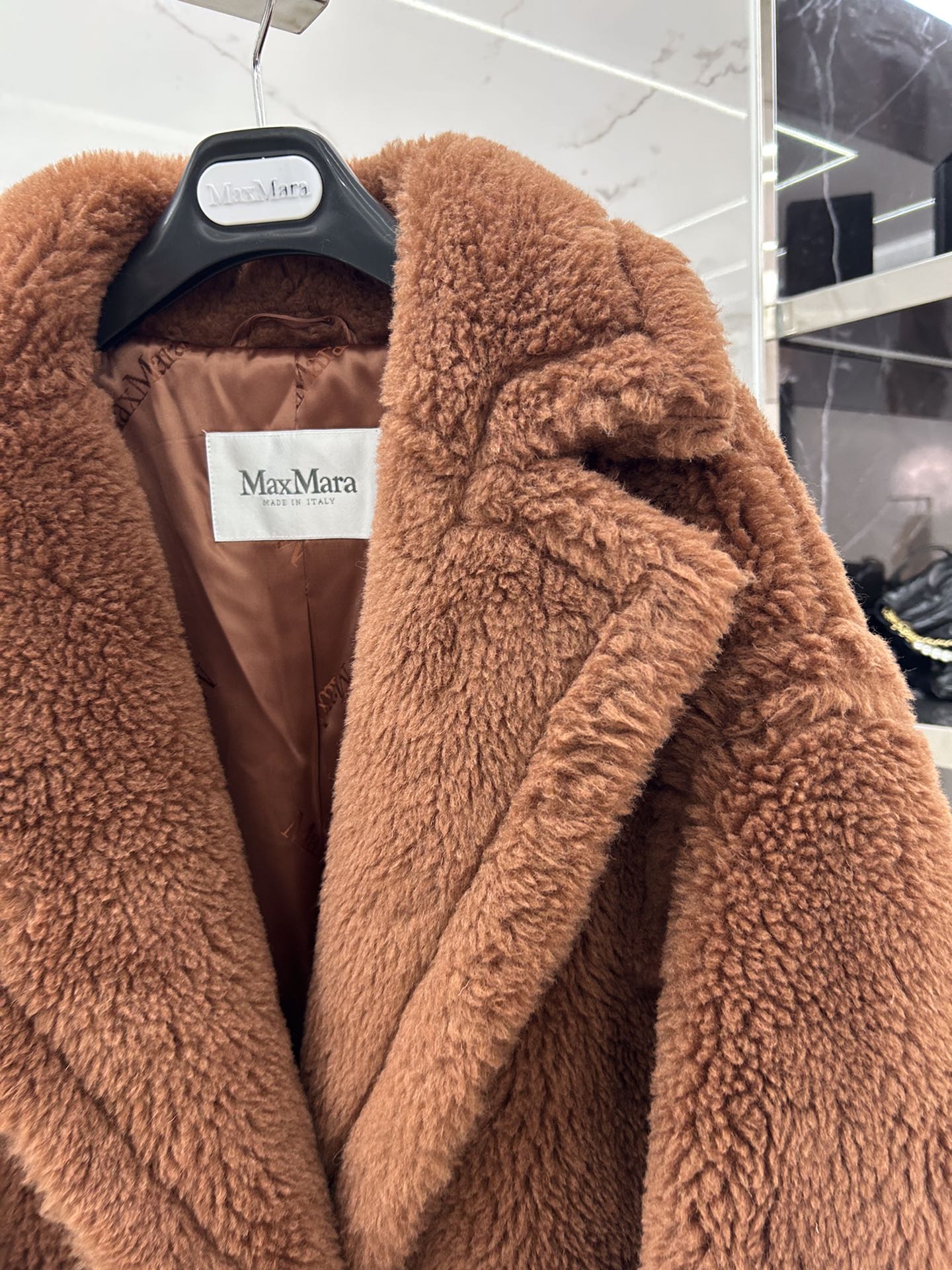 Max Mara Teddy fur long coat Size XS-M