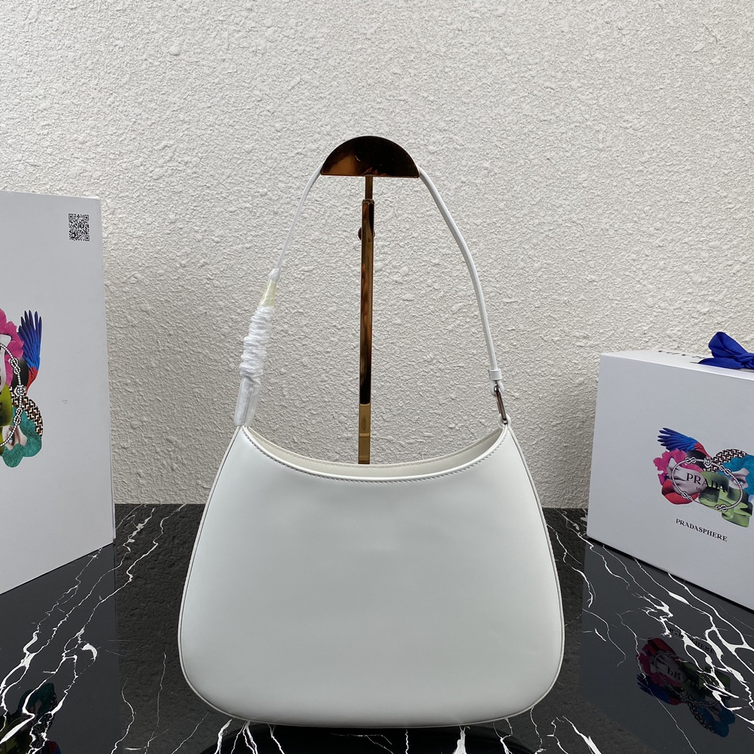 Prada 1BC499 Cleo Brushed Leather Shoulder Bags Size 27*22*6cm