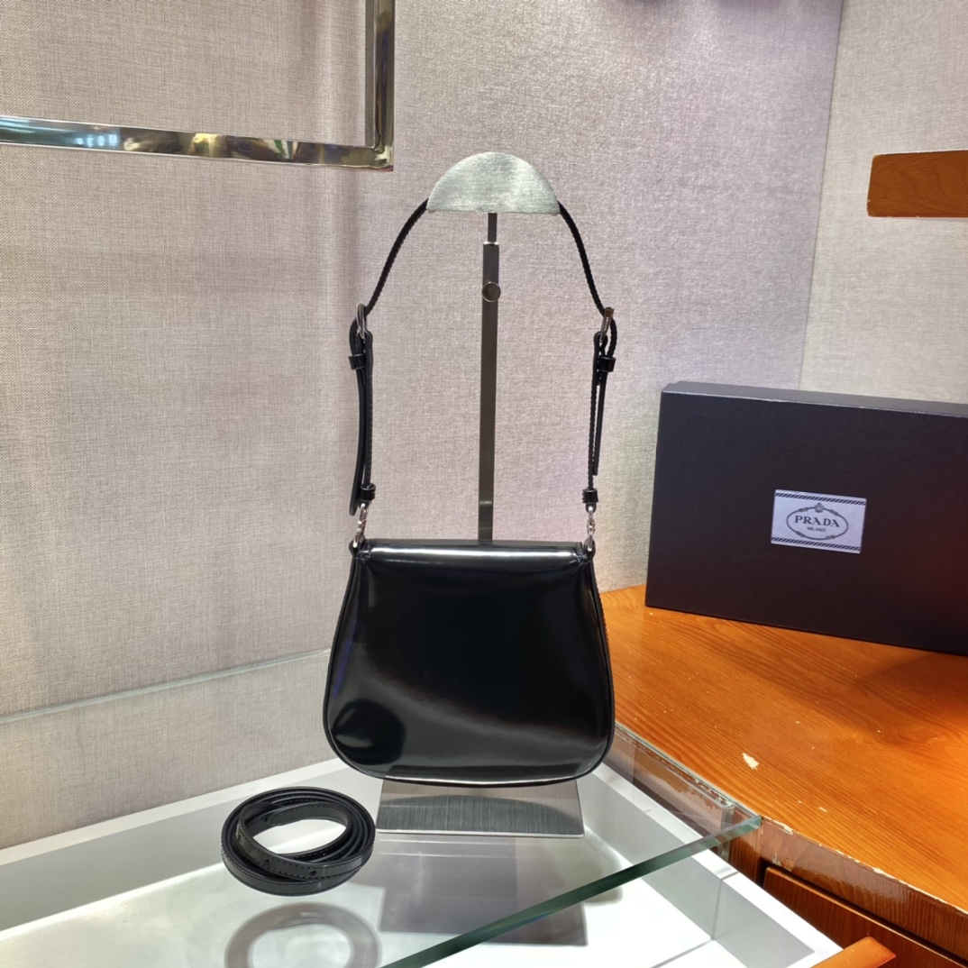 Prada 1BH188 Cleo brushed Leather Shoulder Bags Size 17*14.5*3cm