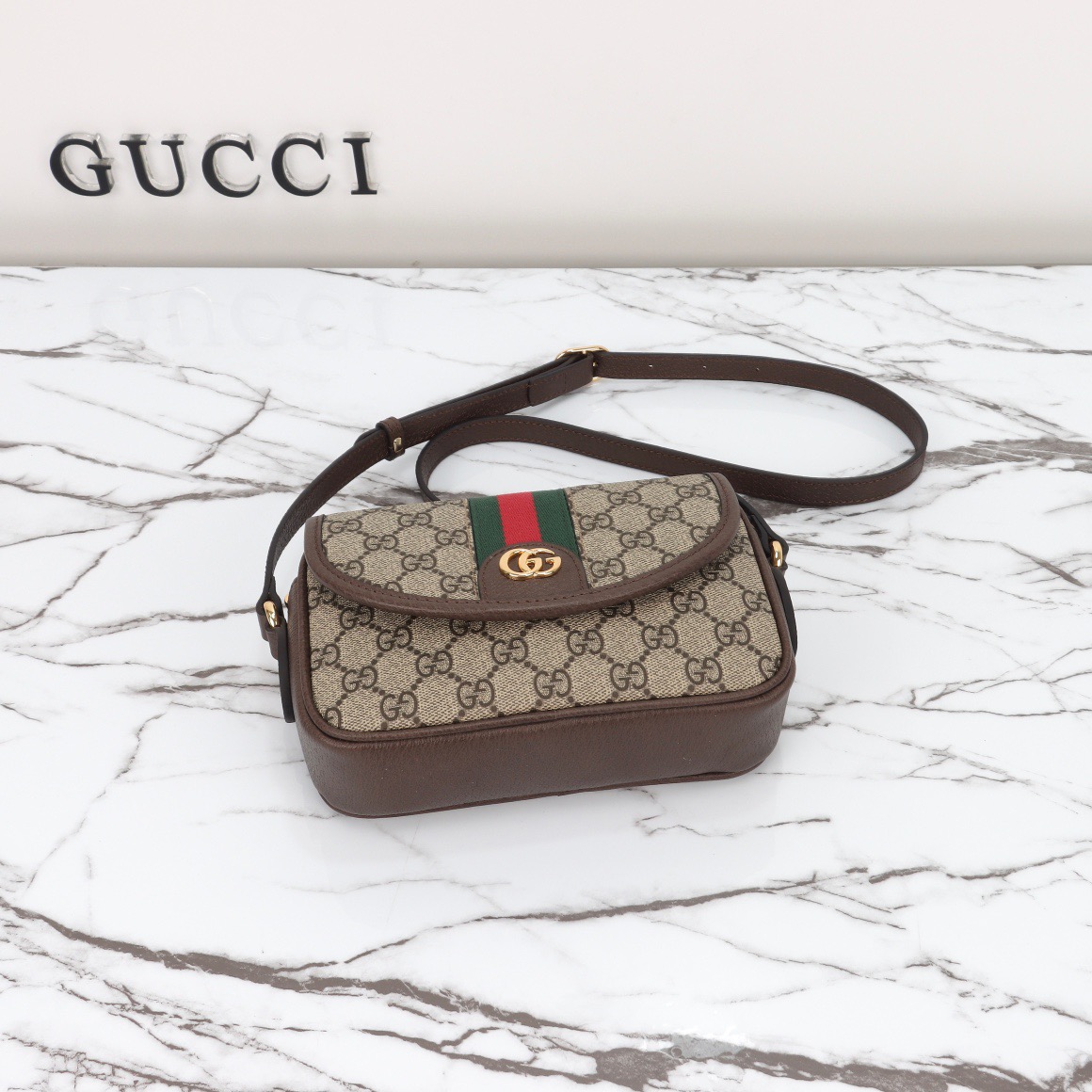 Gucci Ophidia GG Shoulder Bags 13*22*4cm
