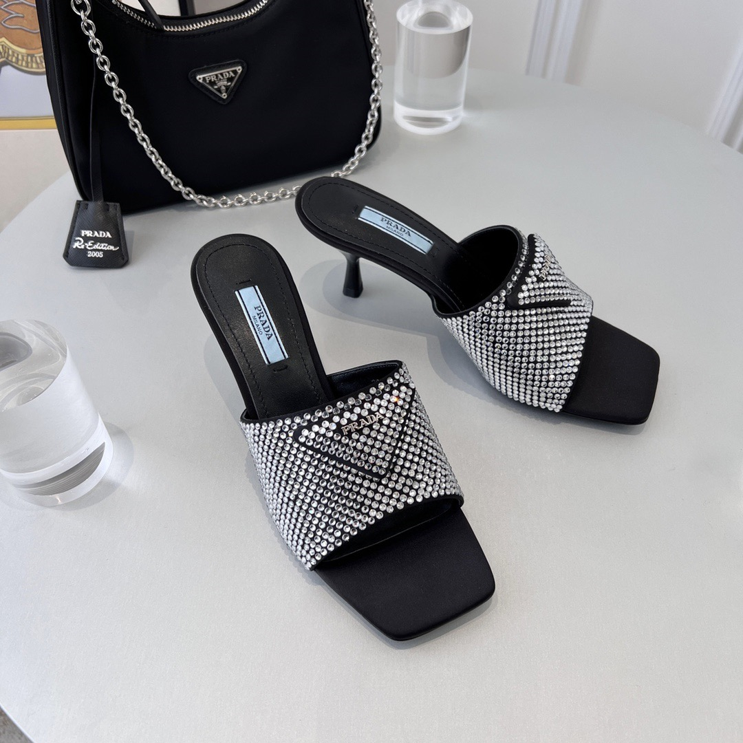 Prada Satin Pumps with Crystals Size 35-41 2-Color