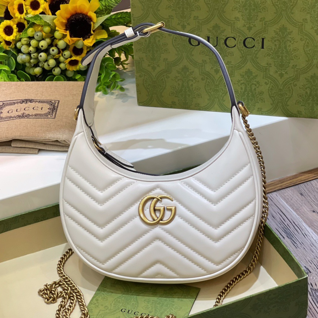 Gucci GG Marmont Half-moon-shaped Bags for Women Size 21*11*5cm