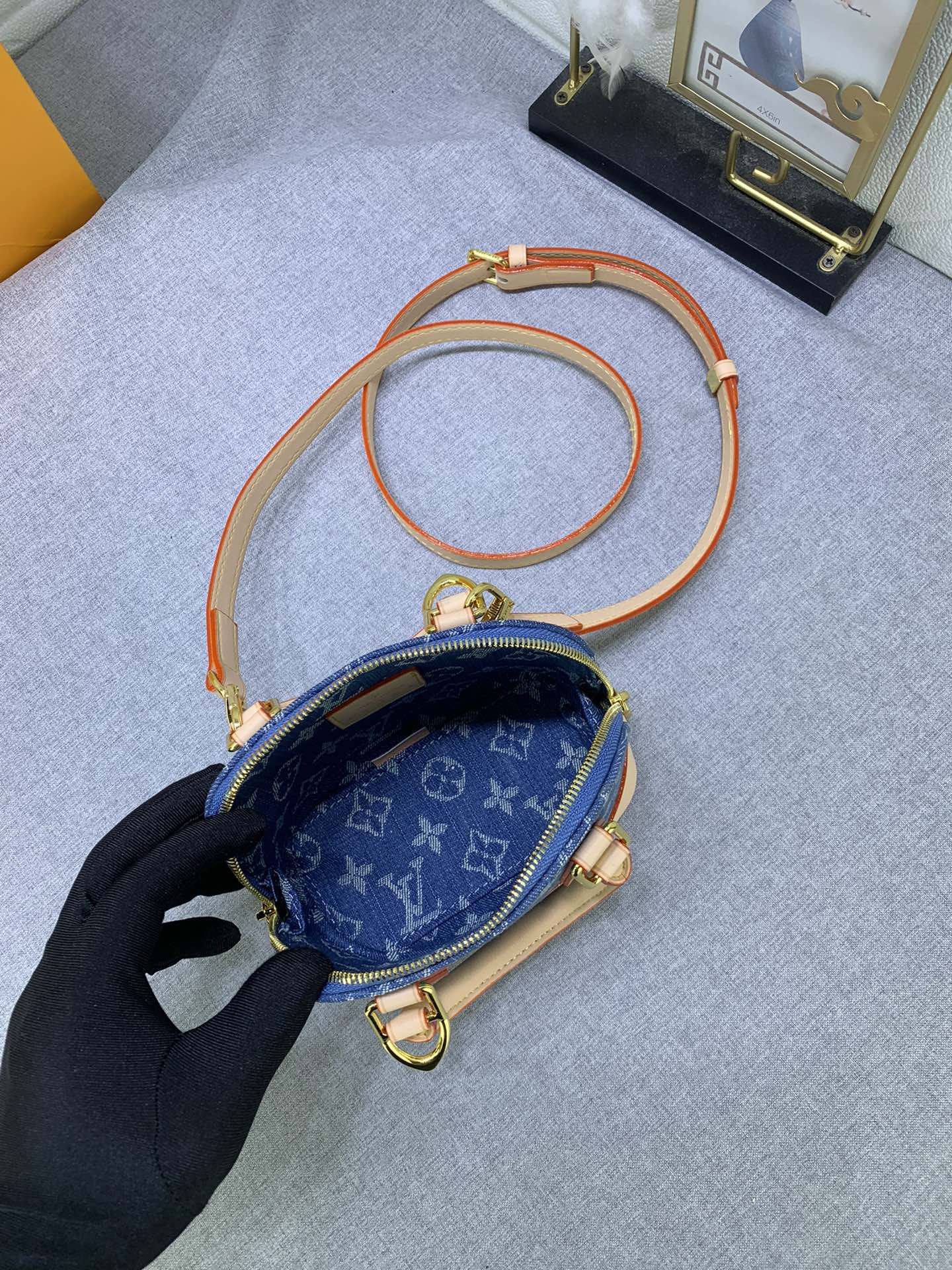 Louis Vuitton M82717 Alma Nano Denim Cowboy Shoulder Bags Size 18*12*8cm