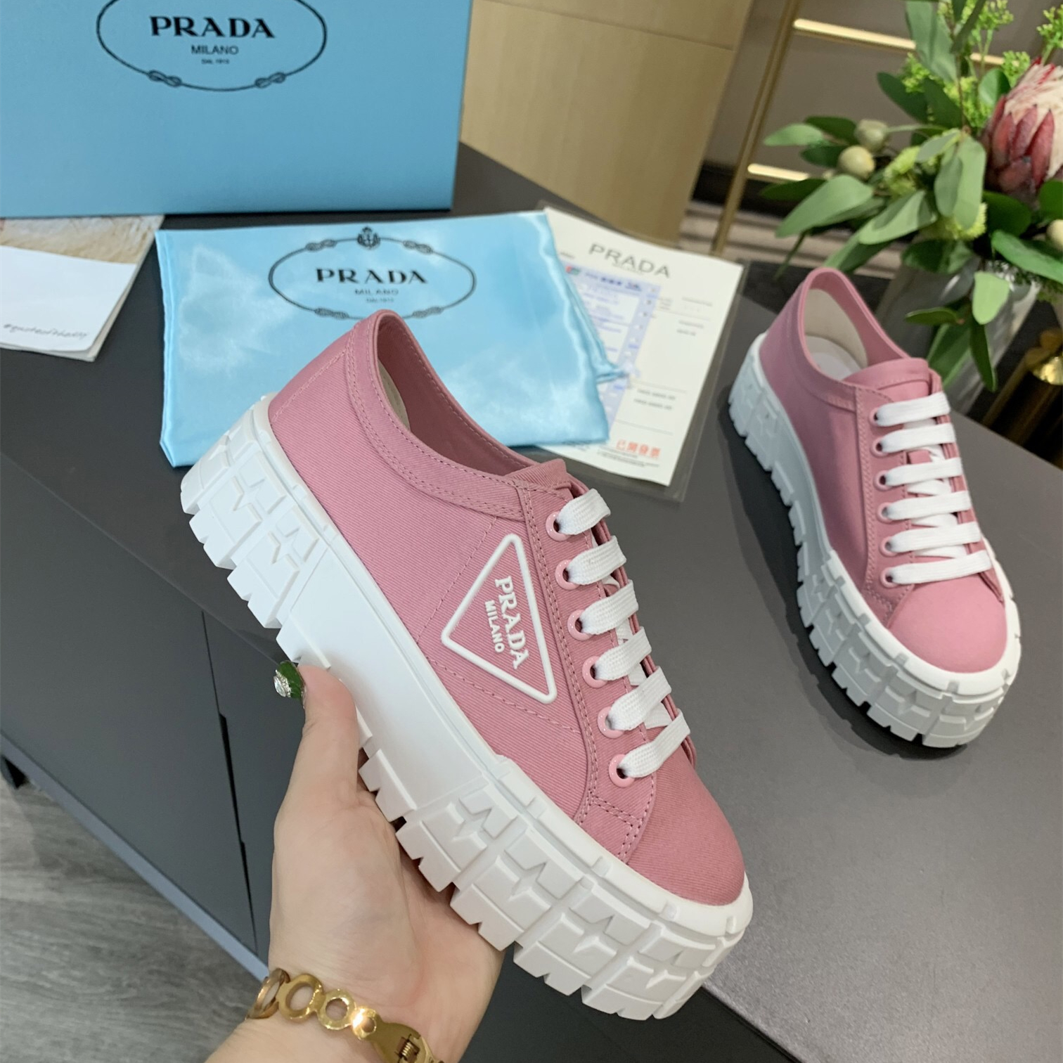 Prada 2024 New Double Wheel Re-Nylon gabardine Sneaker Size 36-41