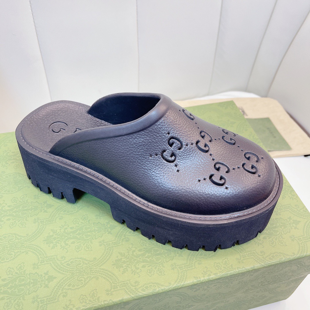 Gucci Slip on Sandal Slippers Size 36-45 Black/White