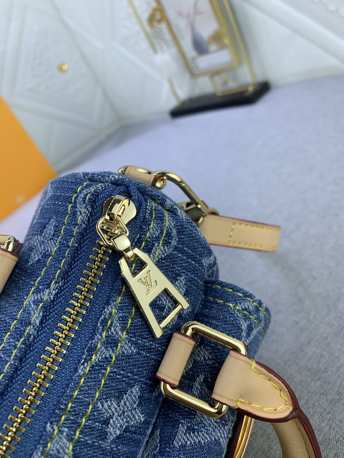 Louis Vuitton M82950 Nano Speedy Denim Cowboy Shoulder Bags Size 16*7*10cm