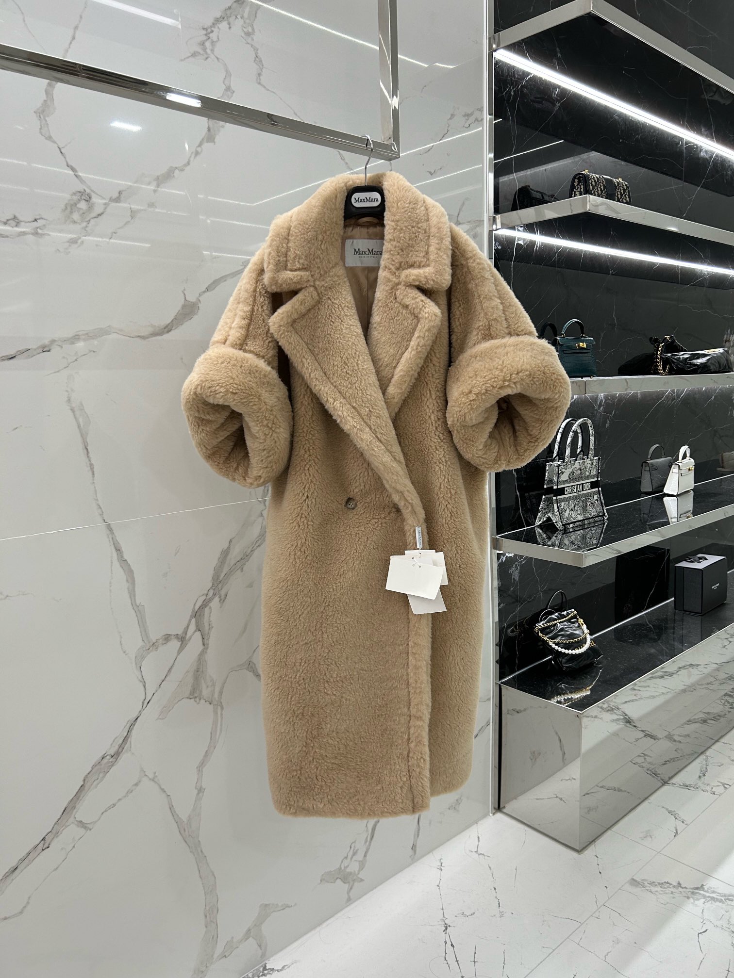 Max Mara Teddy fur long coat Size XS-M