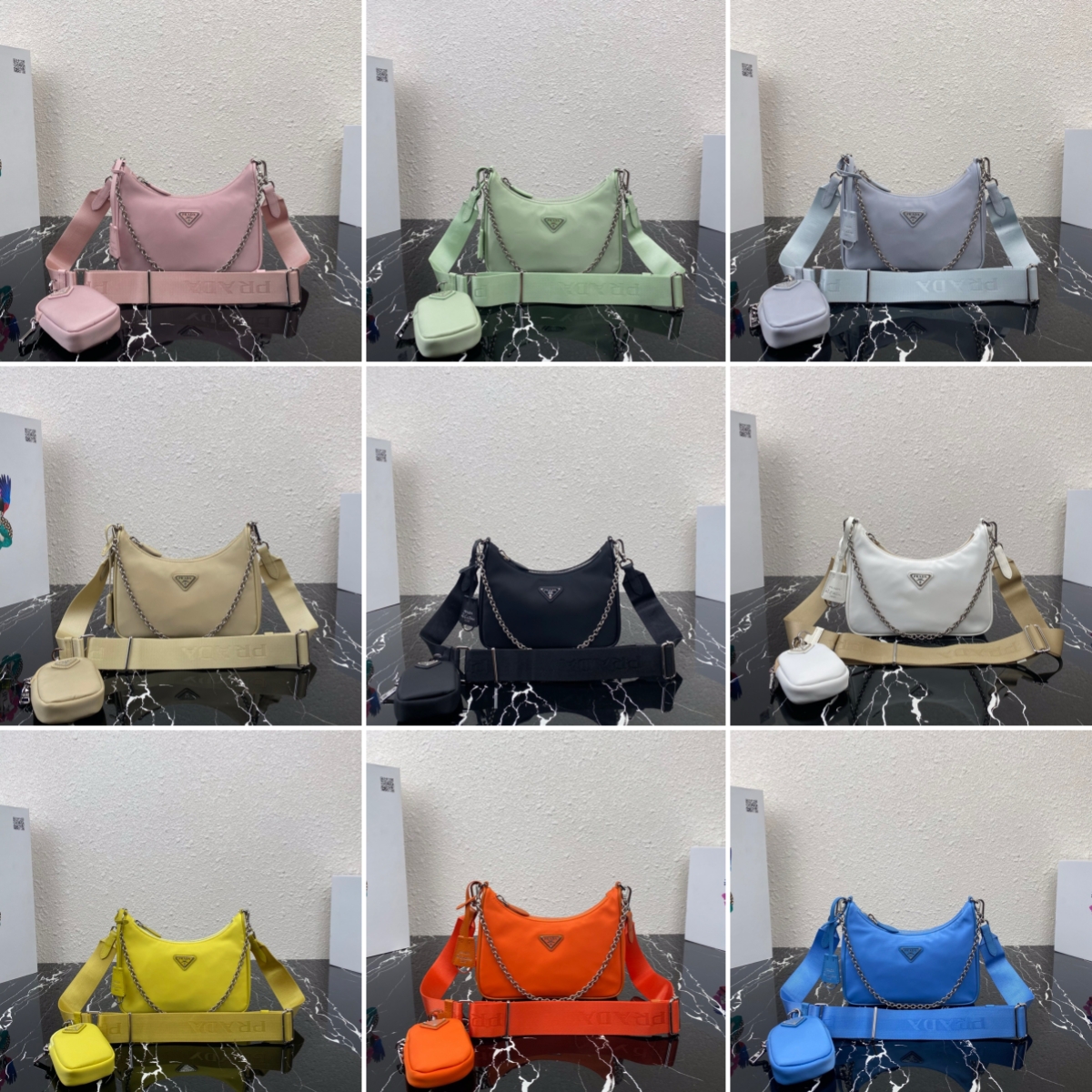 Prada 1BH204 Redition 2005 Women Bags Canvas 22*12*6cm