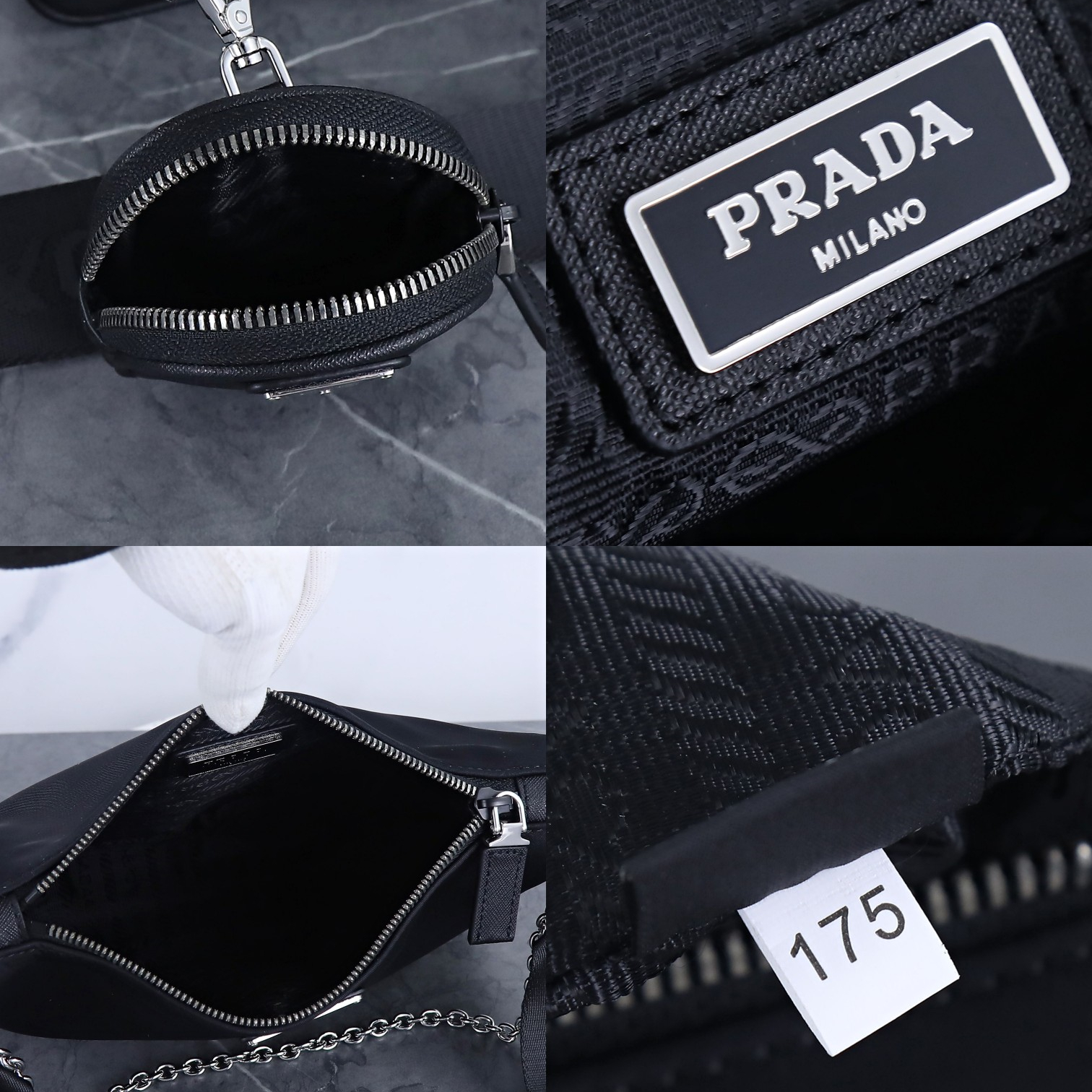 Prada 2VH113 Re-Nylon and Saffiano Leather Shoulder Bags Size 24*18.5*6cm