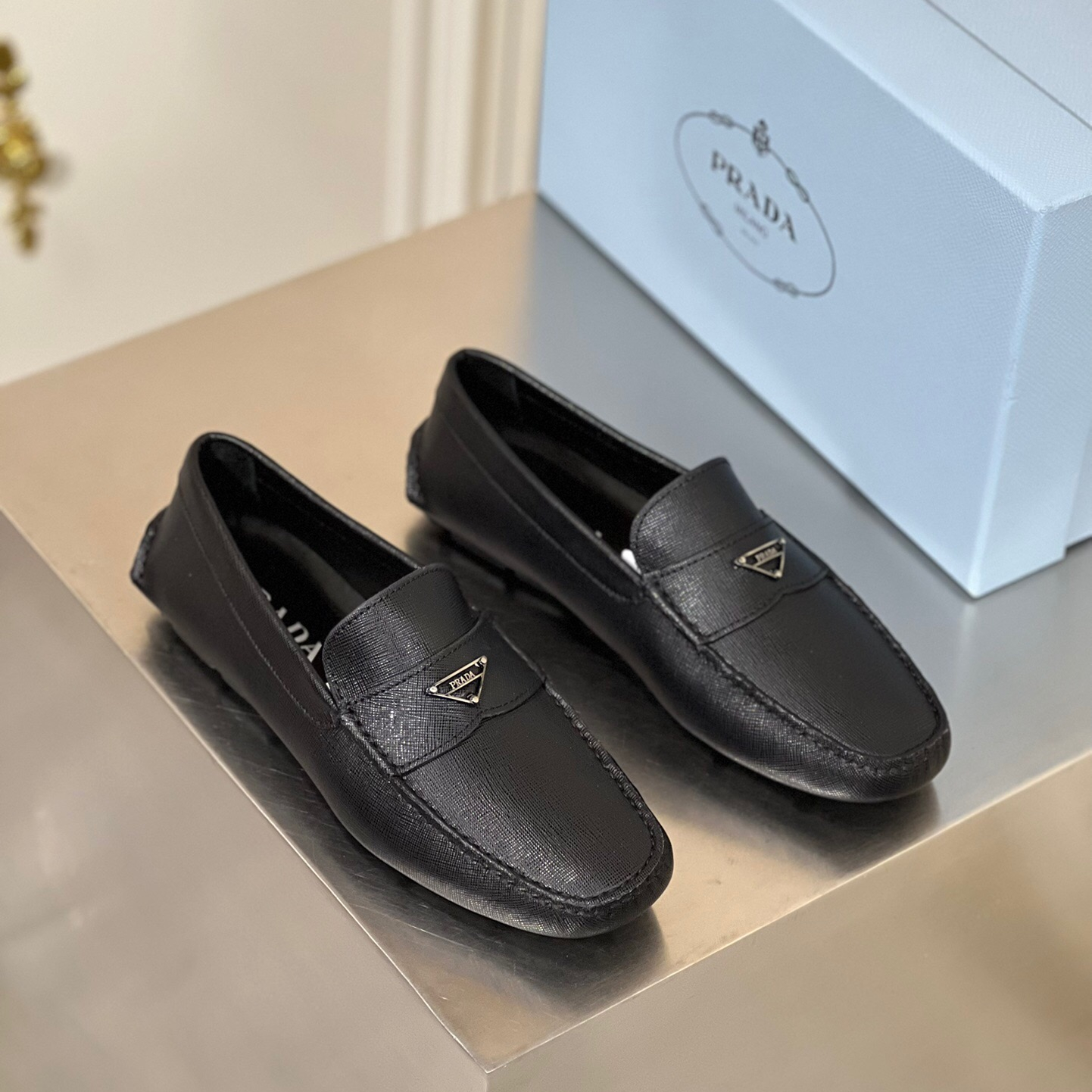 Prada Saffiano Leather Driver Loafers Size 39-45   5-Style